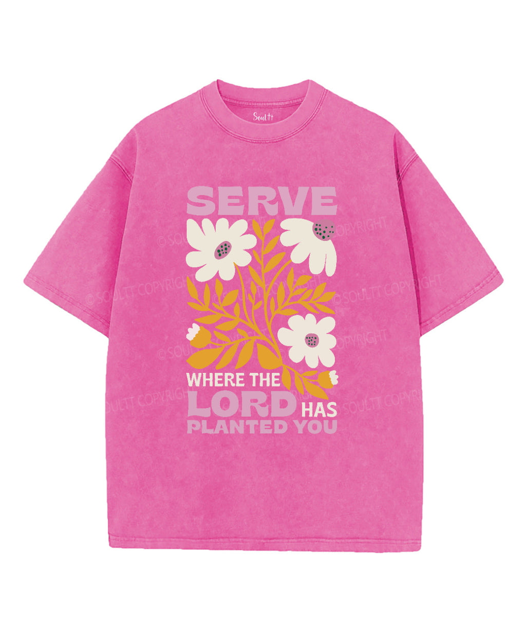 Serve Where The Lord Has Planted You Washed Christian T-shirt Hoodie, Sweatshirt | CiraTrend.com (Image 2)
