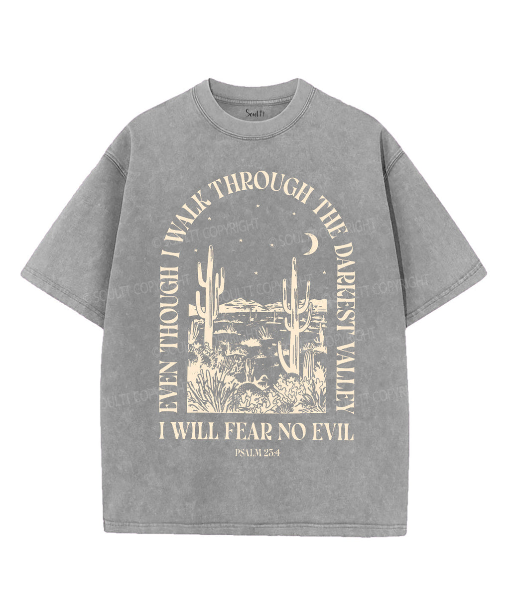 I Will Fear No Evil Washed Christian Style002 T-Shirts, Hoodie, Sweatshirt