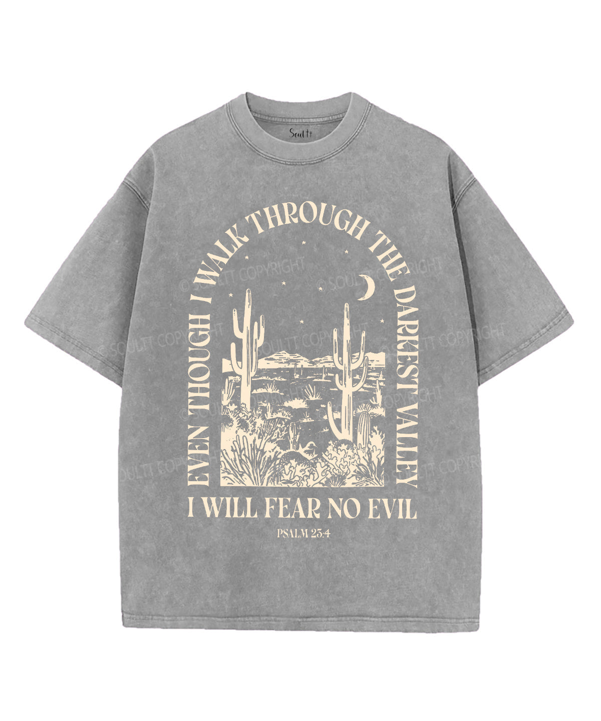 I Will Fear No Evil Washed Christian Style002 T-Shirts, Hoodie, Sweatshirt