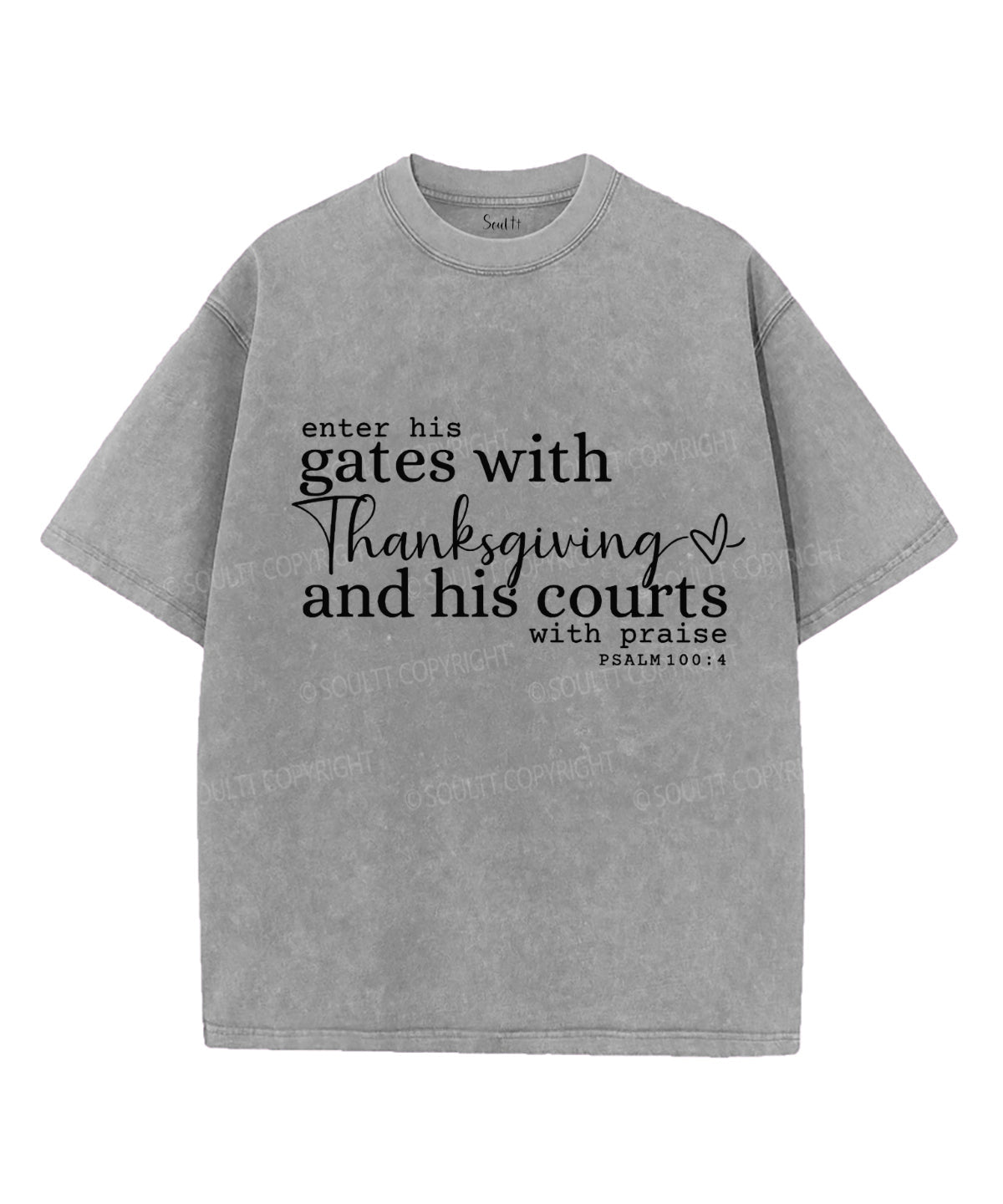 Enter His Gates Unisex Washed Christian T-shirt Hoodie, Sweatshirt | CiraTrend.com (Image 2)