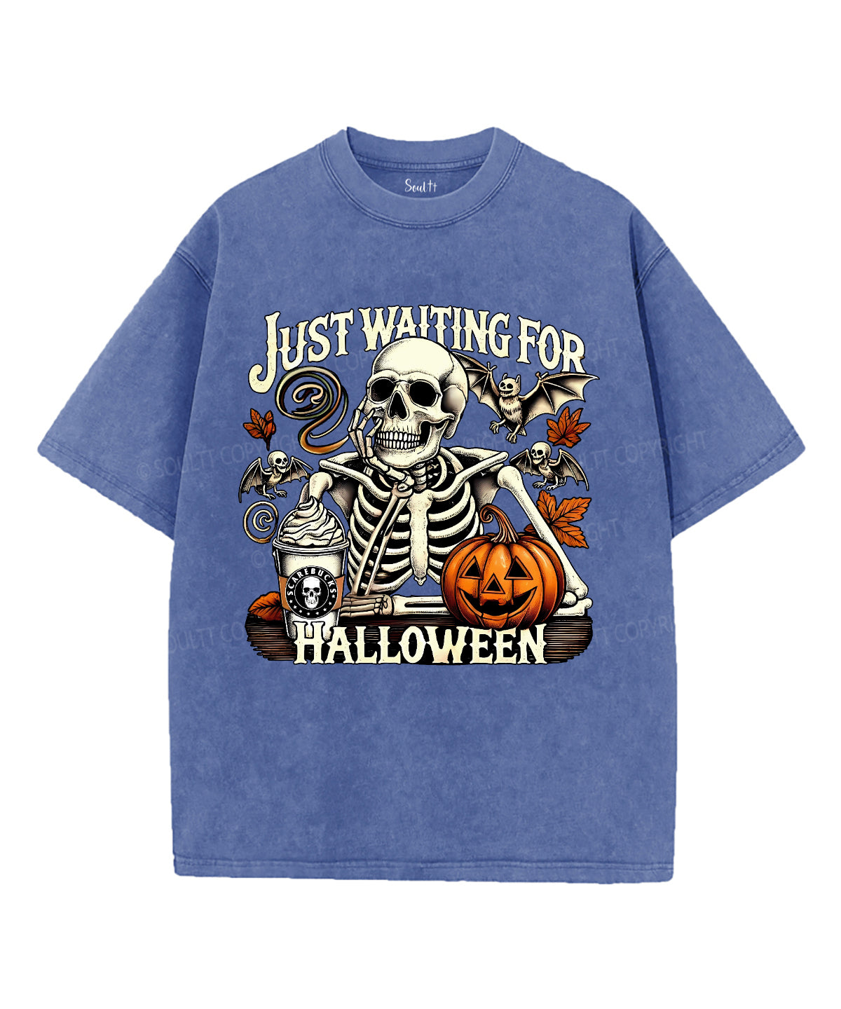 Just Waiting For Halloween Unisex Washed Christian T-shirt Hoodie, Sweatshirt | CiraTrend.com (Image 3)