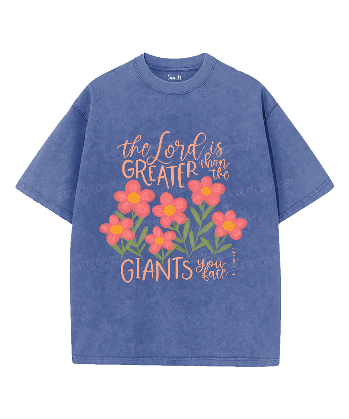 The Lord Is Greater Unisex Washed Christian T-shirt Style001 Hoodie, Sweatshirt | CiraTrend.com (Image 4)
