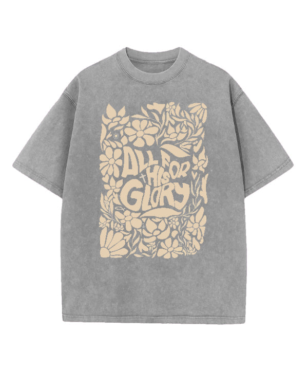 All For His Glory Washed Christian T-shirt Hoodie, Sweatshirt | CiraTrend.com (Image 3)