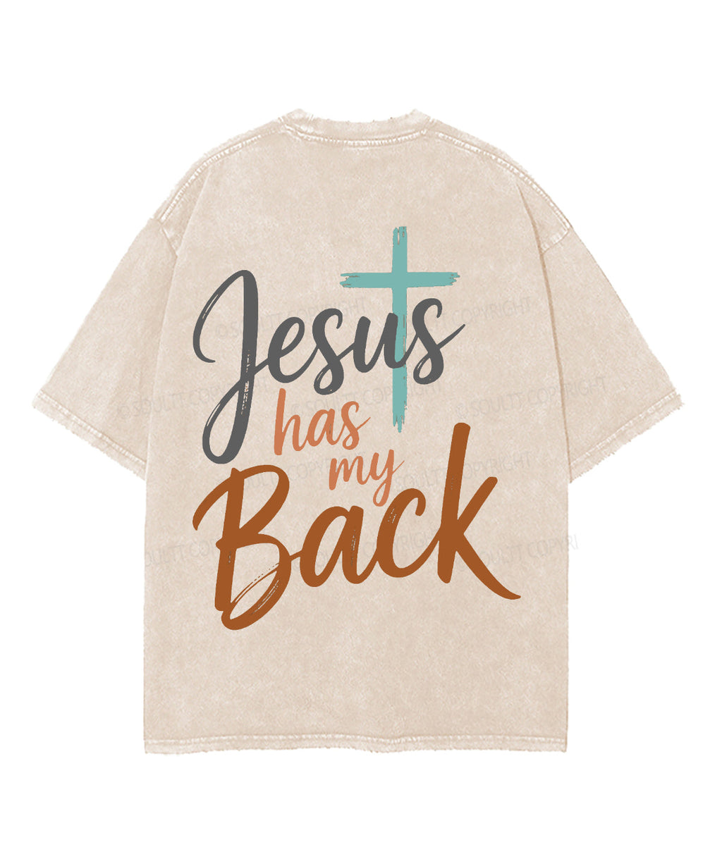 Jesus Has My Back Double Sided Unisex Washed Christian T-shirt Style001 Hoodie, Sweatshirt | CiraTrend.com (Image 4)