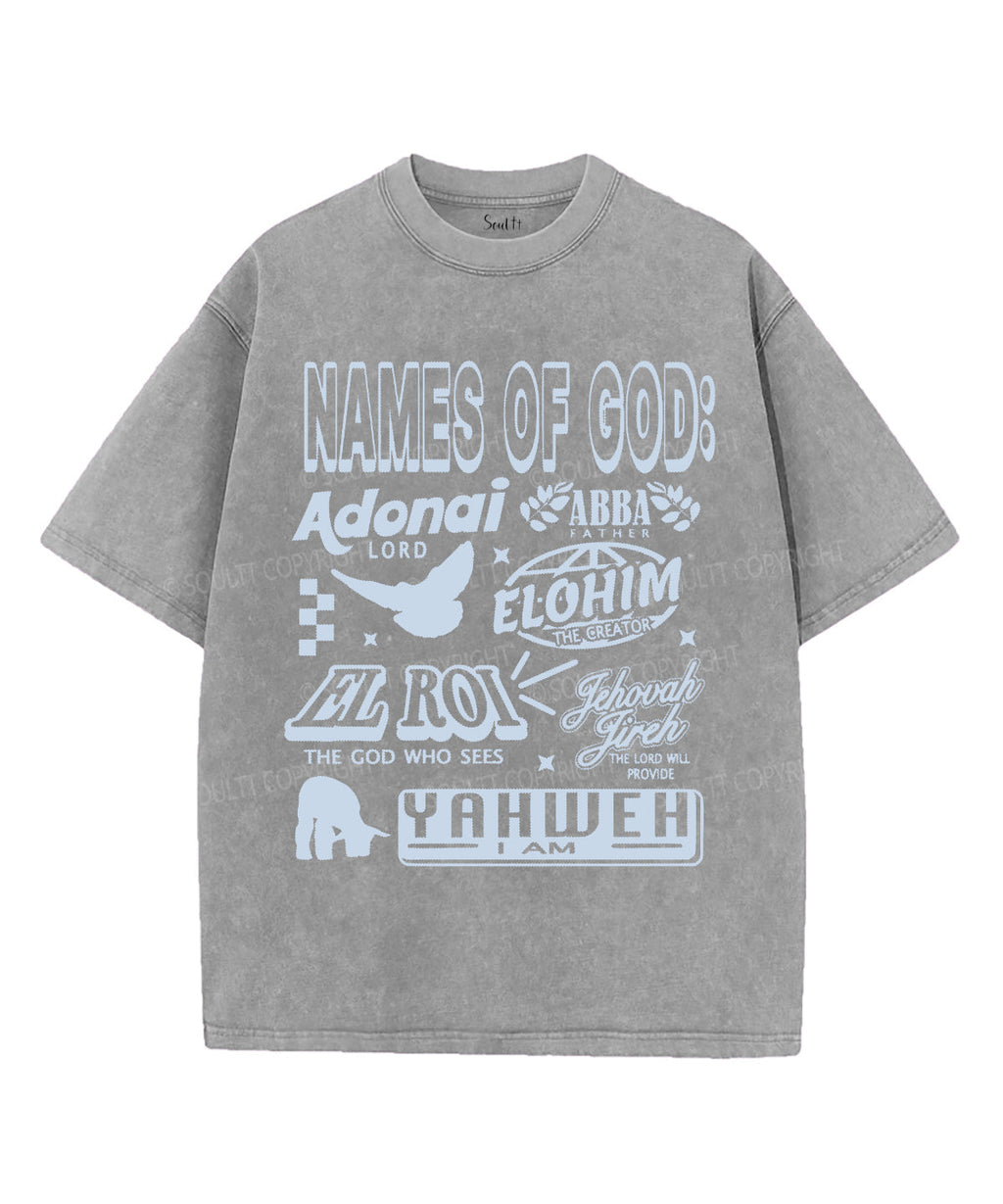 Names Of God Unisex Washed Christian T-shirt Hoodie, Sweatshirt | CiraTrend.com (Image 3)
