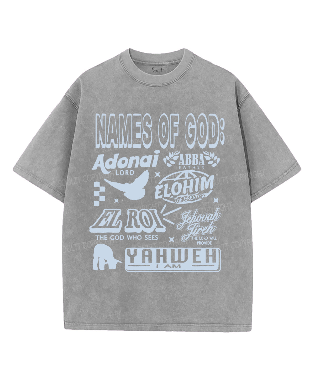 Names Of God Unisex Washed Christian T-shirt Hoodie, Sweatshirt | CiraTrend.com (Image 3)