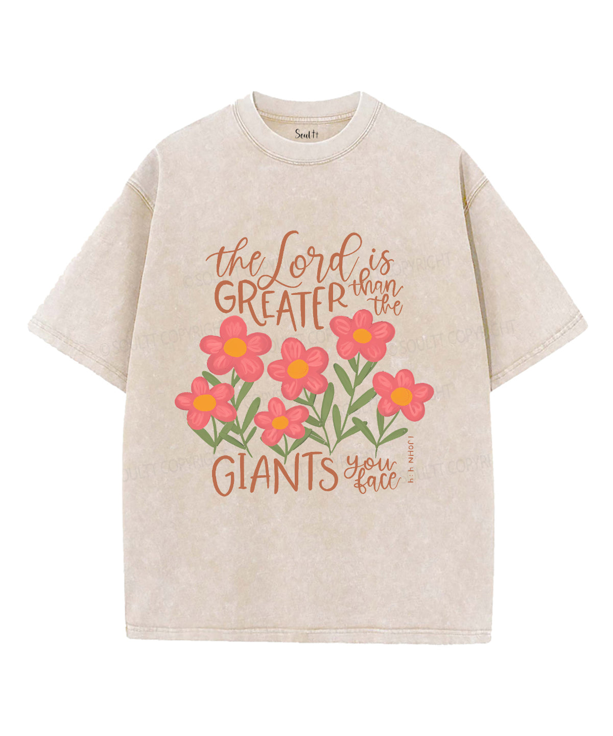 The Lord Is Greater Unisex Washed Christian T-shirt Style001 Hoodie, Sweatshirt | CiraTrend.com (Image 1)