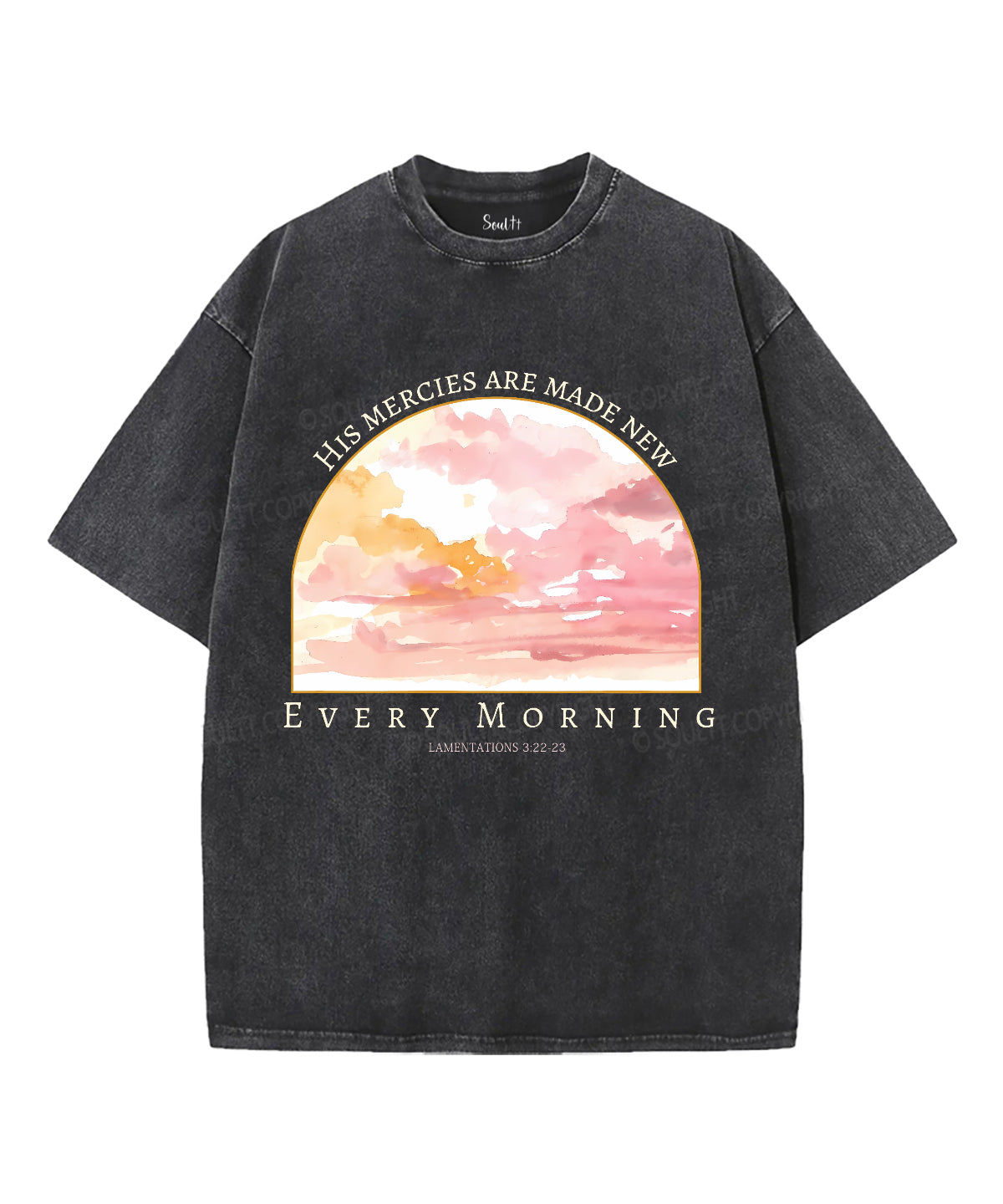 His Mercies Are New Every Morning Unisex Washed Christian T-shirt Hoodie, Sweatshirt | CiraTrend.com (Image 2)