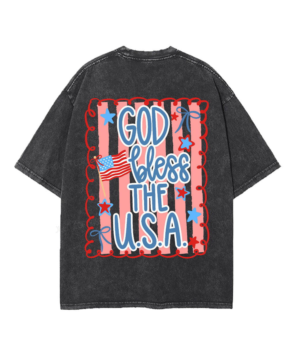 God Bless USA Double Sided Washed Christian T-Shirts, Hoodie, Sweatshirt