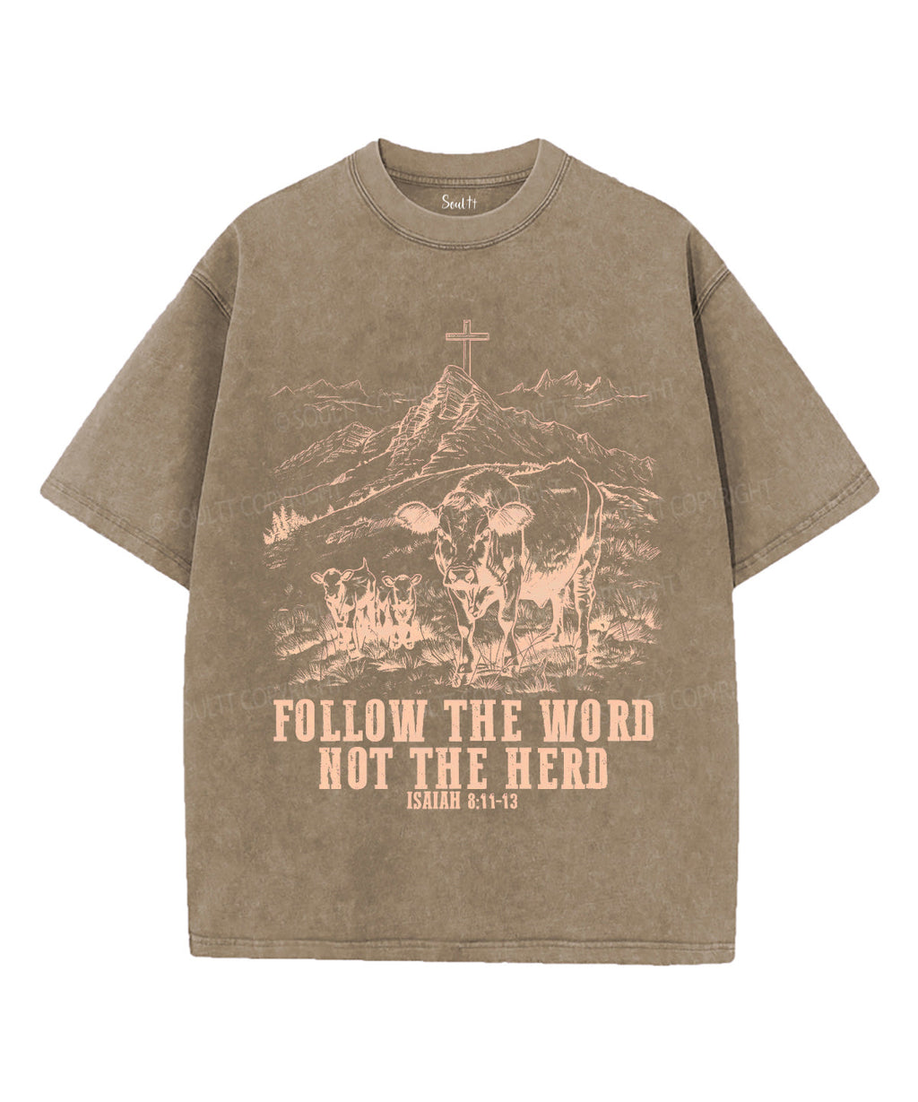 Follow the Word Unisex Washed Christian T-shirt Hoodie, Sweatshirt | CiraTrend.com (Image 5)