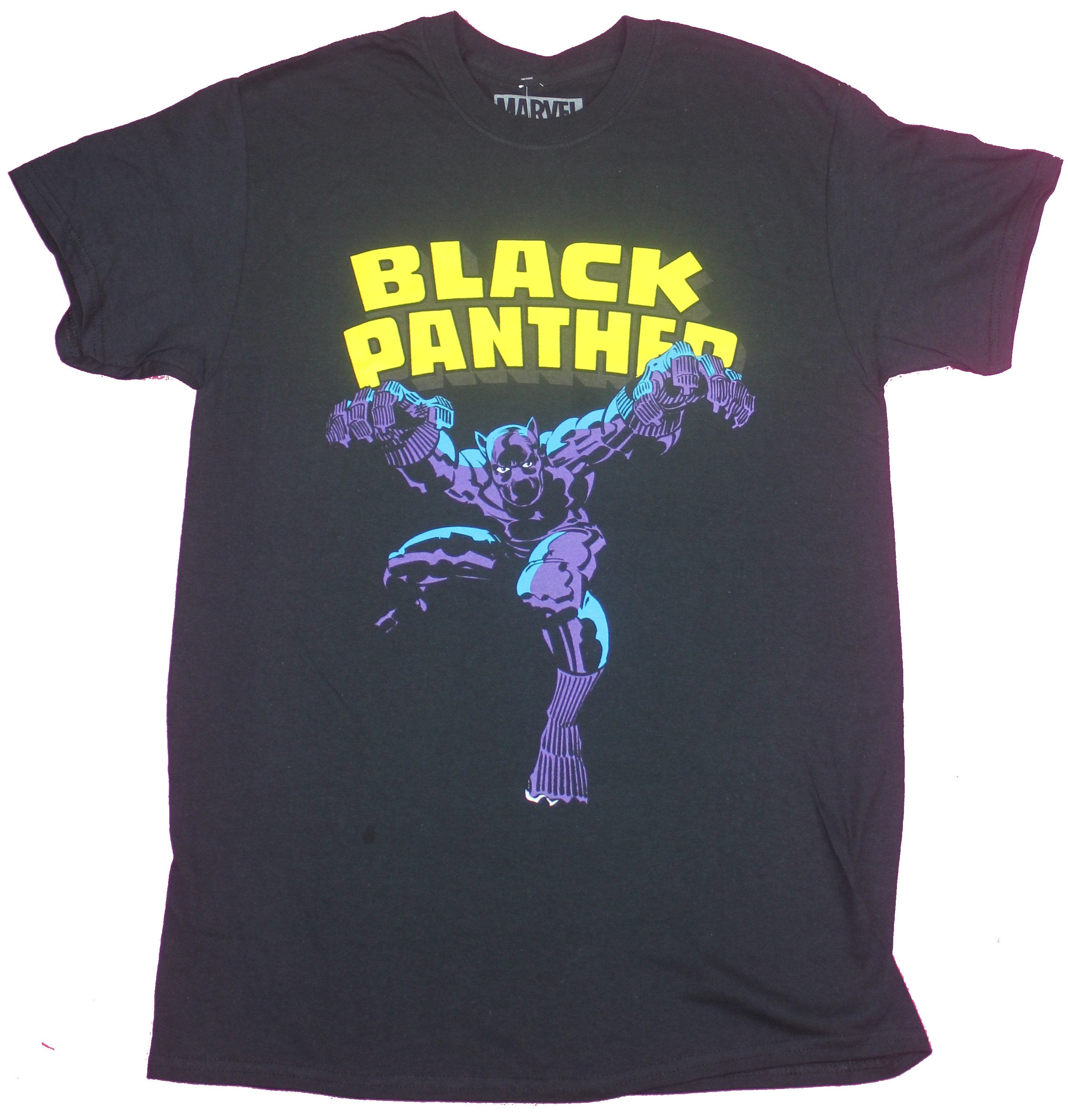 Black Panther Mens T-Shirt- Retro Jumping Image Under Logo Hoodie, Sweatshirt | CiraTrend.com