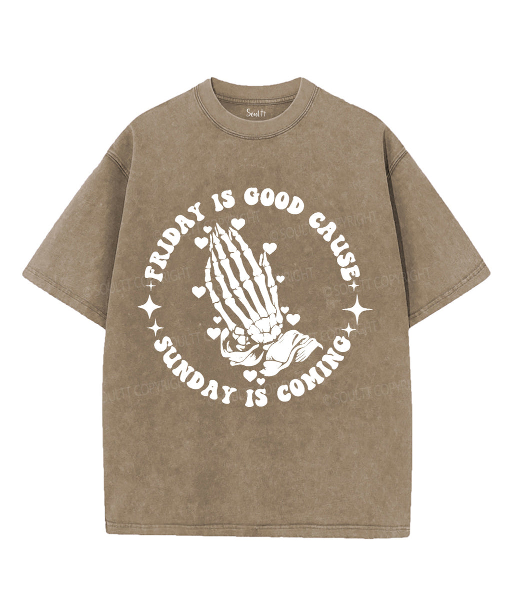 Sunday Is Caming Unisex Washed Christian T-shirt Hoodie, Sweatshirt | CiraTrend.com (Image 5)