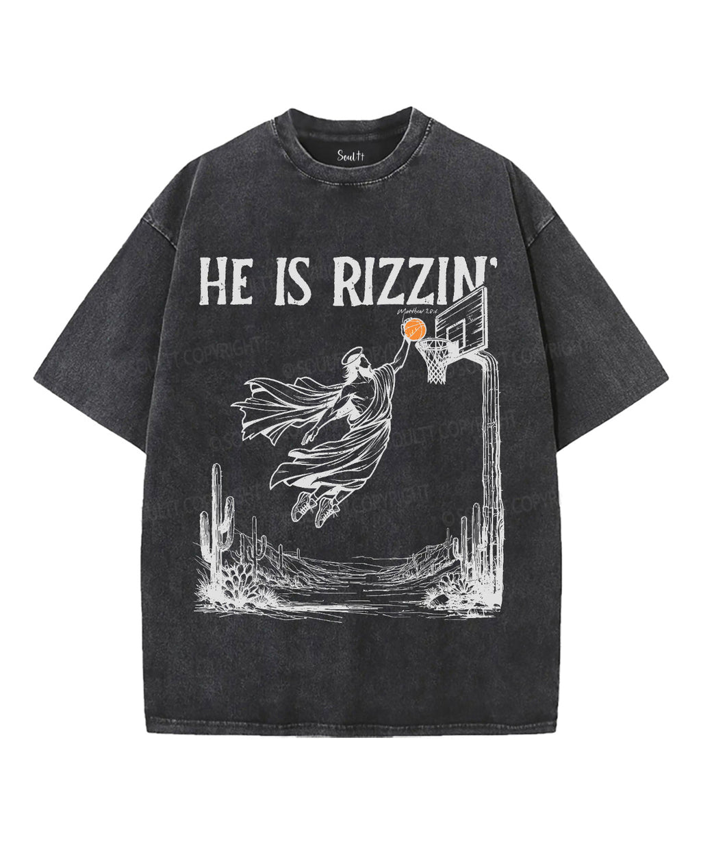 He Is Rizzin' Unisex Washed Christian T-shirt Style003 Hoodie, Sweatshirt | CiraTrend.com (Image 2)