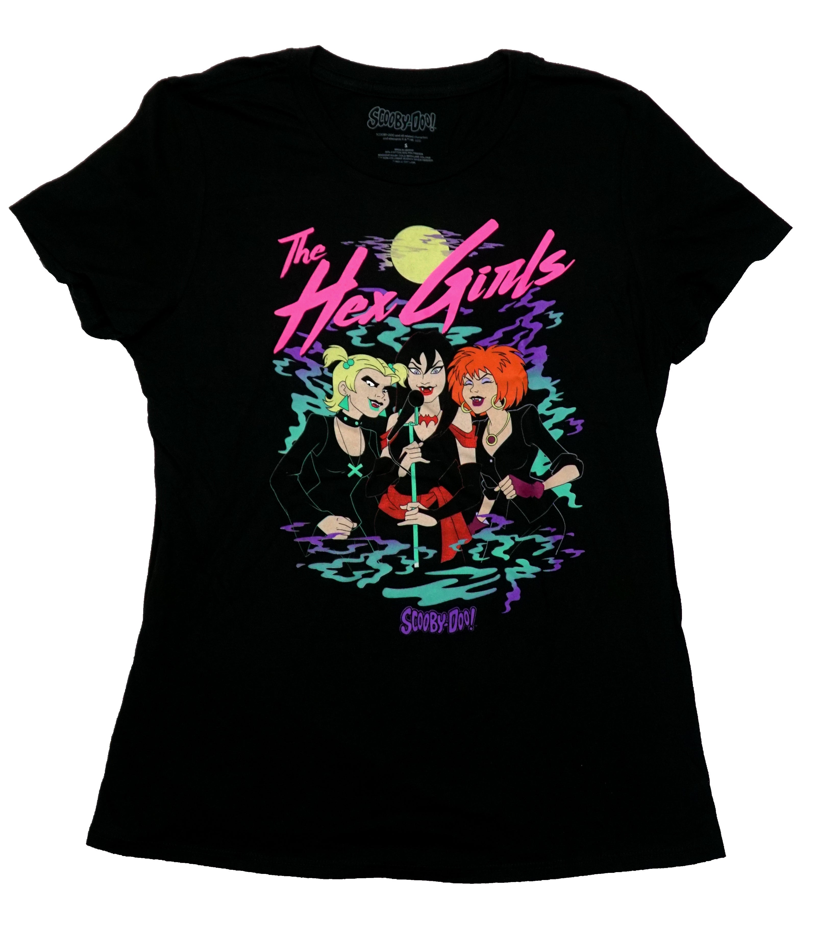 Scooby-Doo Girls Juniors T-Shirt -  The Hex Girls Singing Into Mic Under Moon Hoodie, Sweatshirt | CiraTrend.com