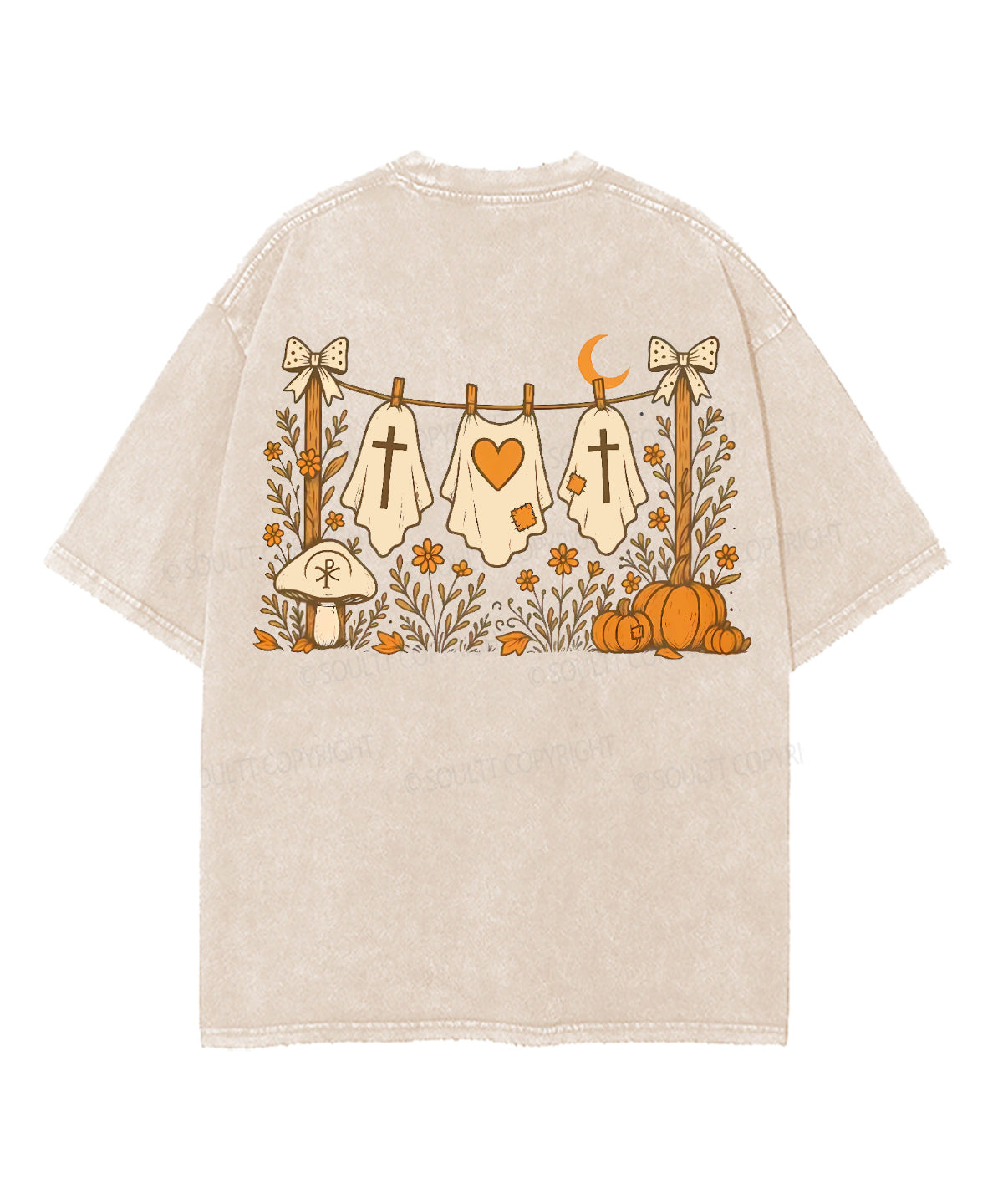 Halloween Ghost Double Sided Unisex Washed Christian T-shirt Hoodie, Sweatshirt | CiraTrend.com (Image 2)