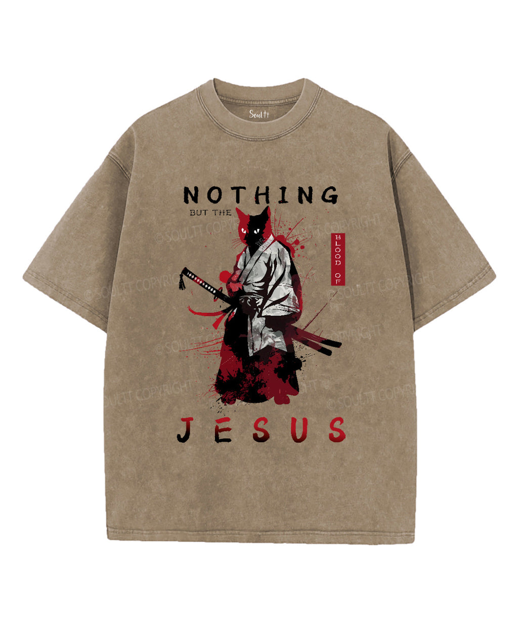 Nothing But The Blood Of Jesus Unisex Washed Christian T-shirt Hoodie, Sweatshirt | CiraTrend.com (Image 5)