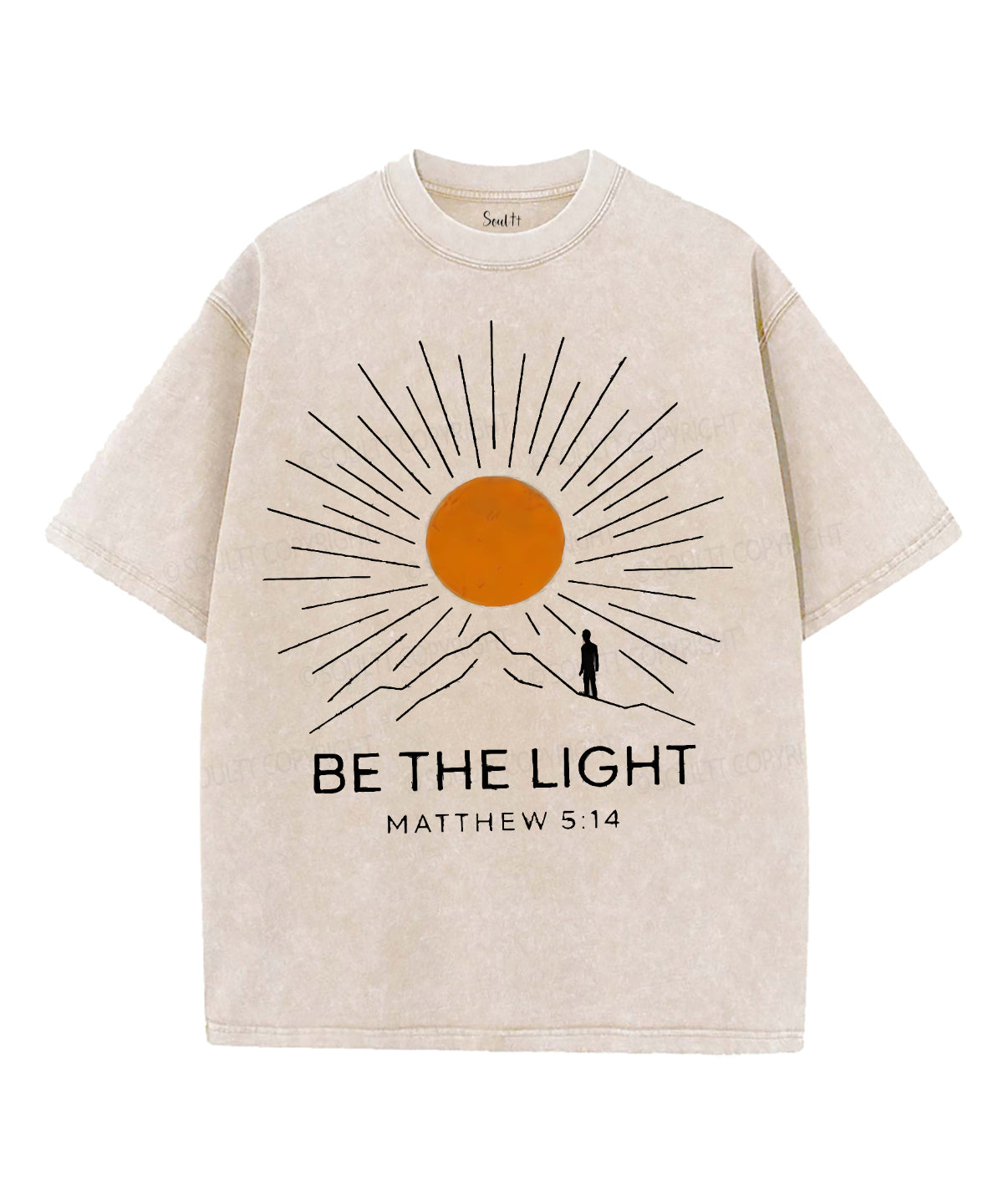 Be The Light Unisex Washed Christian T-shirt Style007 Hoodie, Sweatshirt | CiraTrend.com (Image 2)