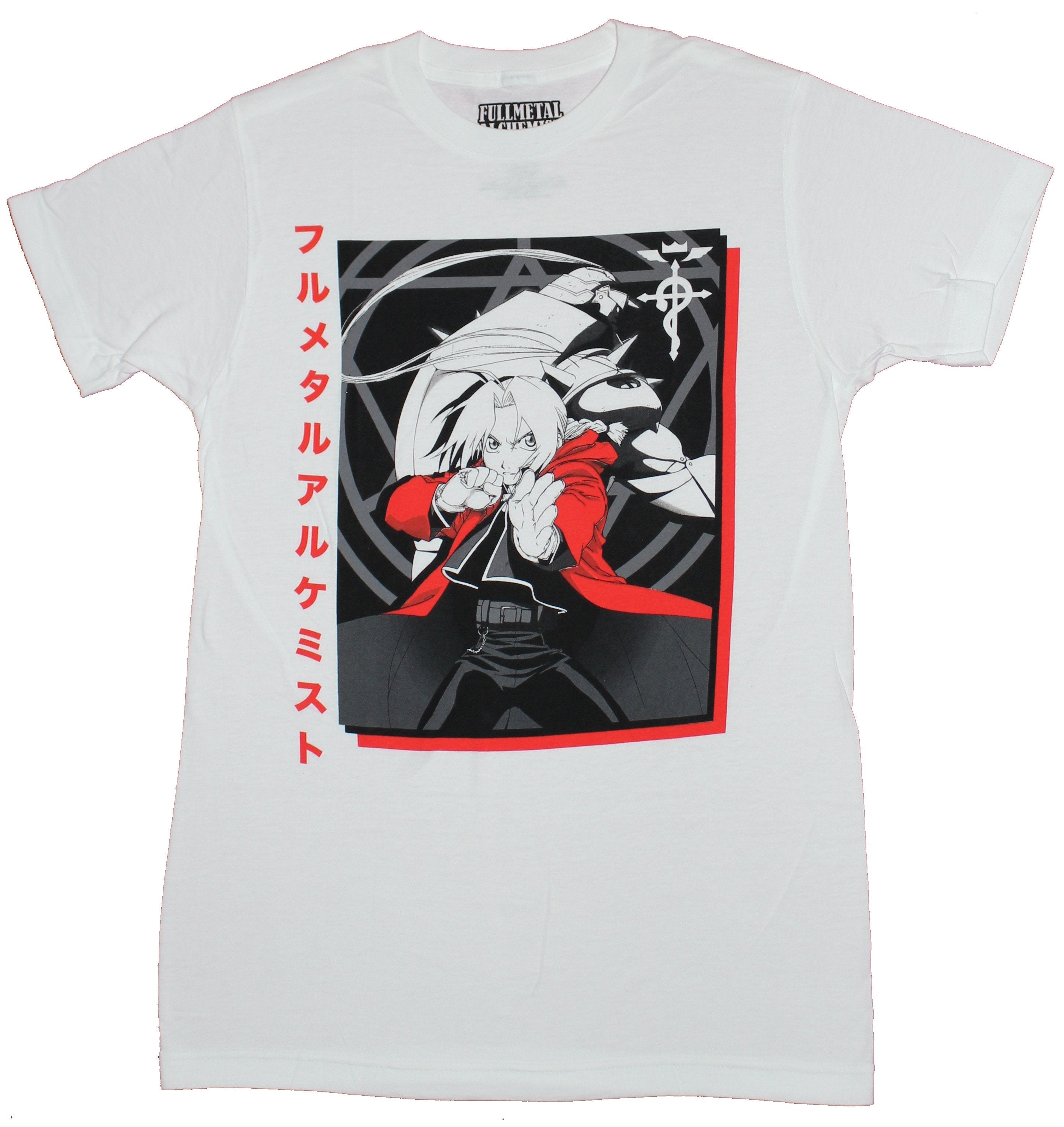 Fullmetal Alchemist Mens T-Shirt - Edward & Alphonse Elric Action Box Kanji Hoodie, Sweatshirt | CiraTrend.com