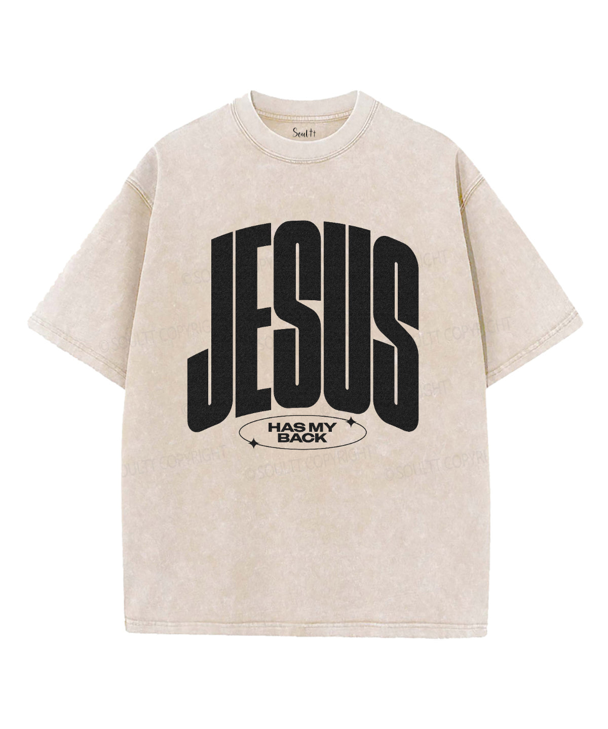 Jesus Has My Back Unisex Washed Christian T-shirt Hoodie, Sweatshirt | CiraTrend.com (Image 1)