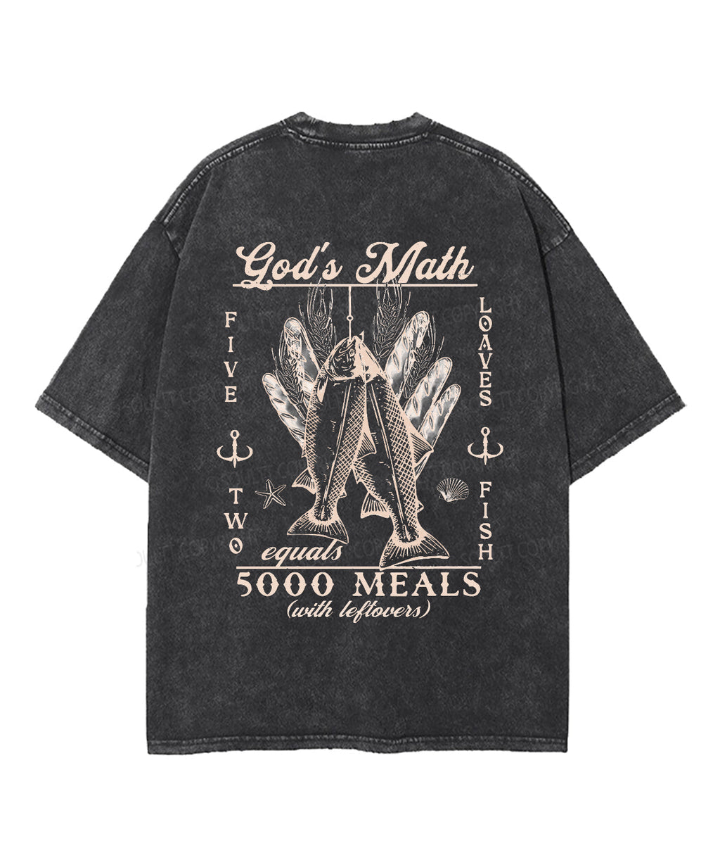 God'S Math Double Sided Washed Christian T-Shirts, Hoodie, Sweatshirt