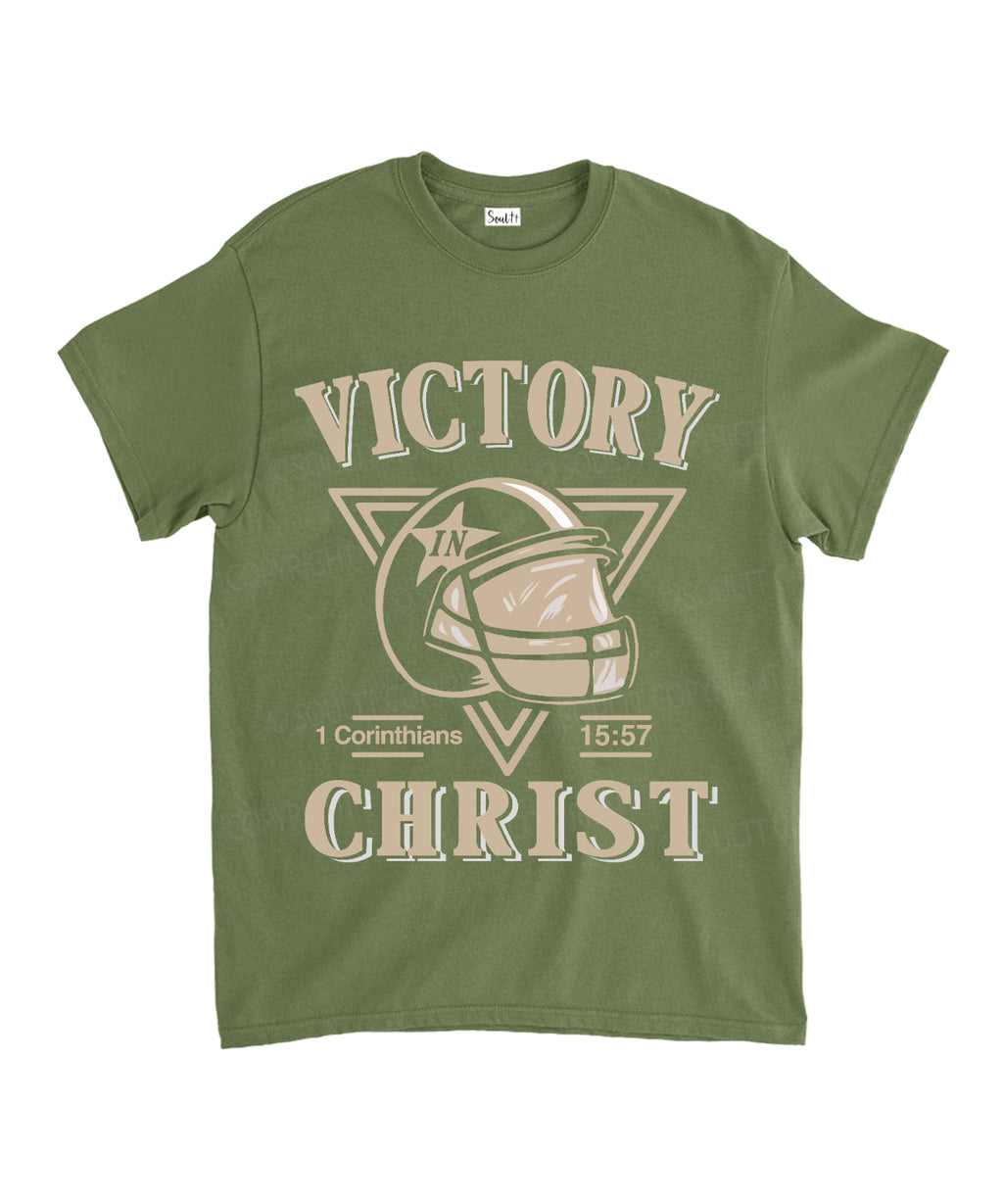 Victory In Christ Football Unisex Cotton Christian T-Shirt Hoodie, Sweatshirt | CiraTrend.com (Image 5)