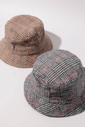 Glen Plaid Bucket Hat with Side Pocket