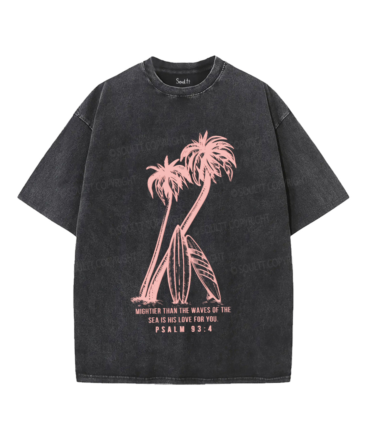 Mightier Than the Waves of the Sea Unisex Washed Christian T-shirt Hoodie, Sweatshirt | CiraTrend.com (Image 1)