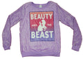Beauty & The Beast Girls Juniors Sweatshirt - Super Plush Sublimated Box Image T-Shirts, Hoodie | CiraTrend.com