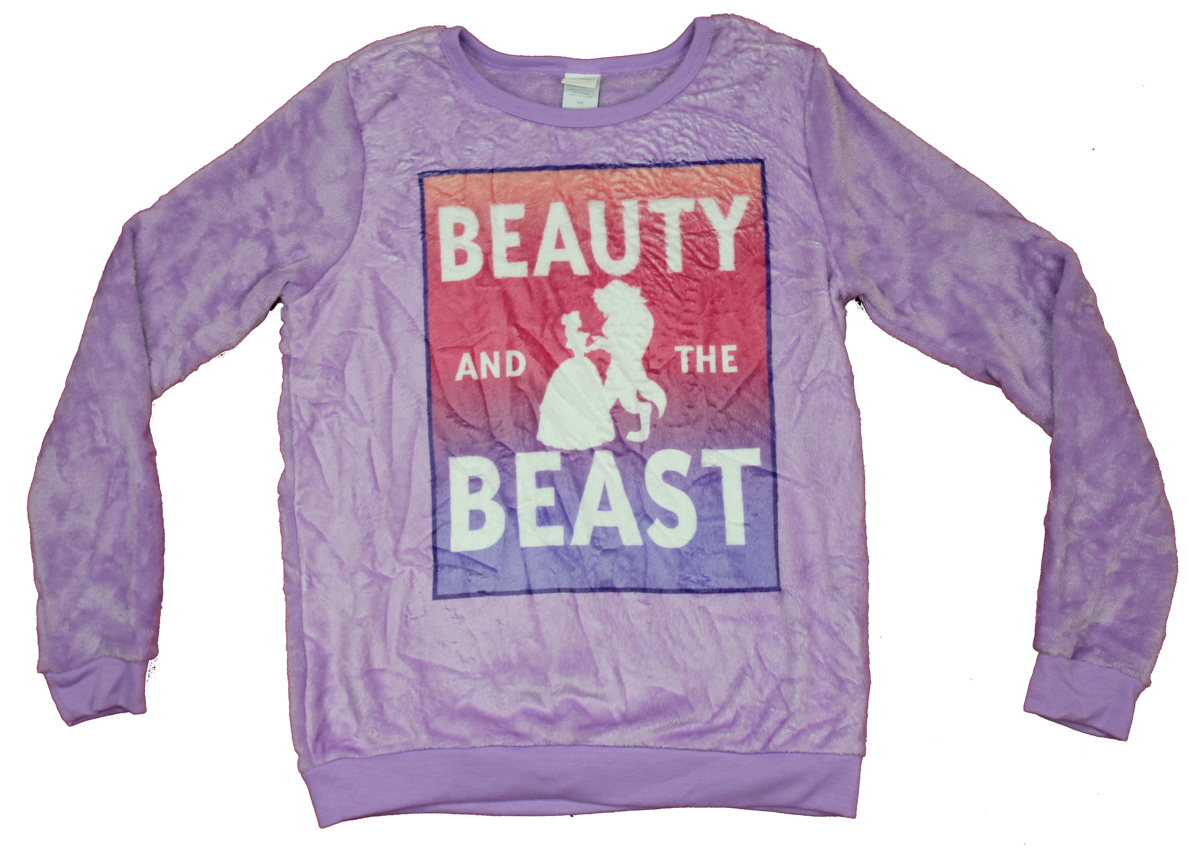 Beauty & The Beast Girls Juniors Sweatshirt - Super Plush Sublimated Box Image T-Shirts, Hoodie | CiraTrend.com