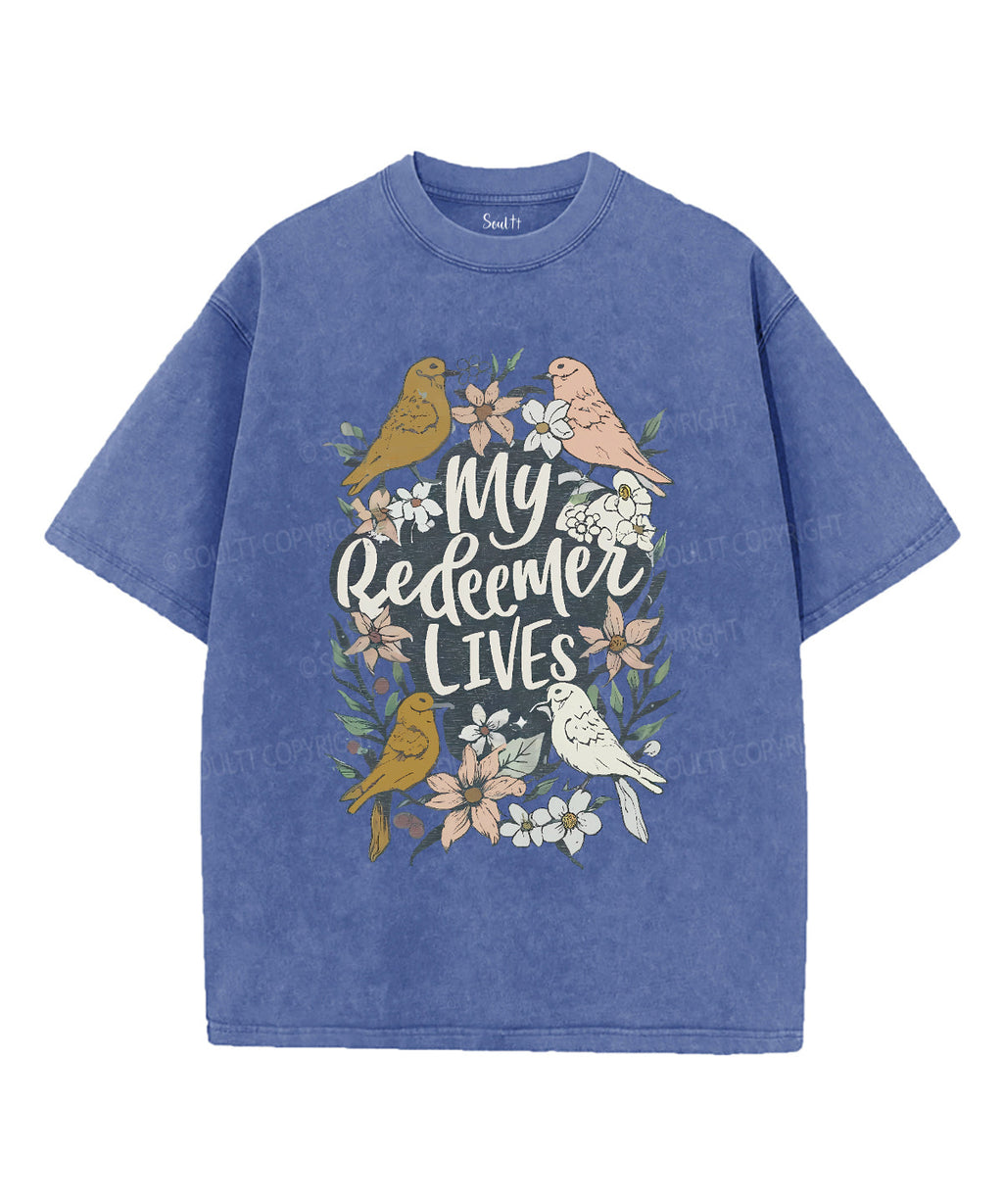 My Redeemer Lives Unisex Washed Christian T-shirt Hoodie, Sweatshirt | CiraTrend.com (Image 4)
