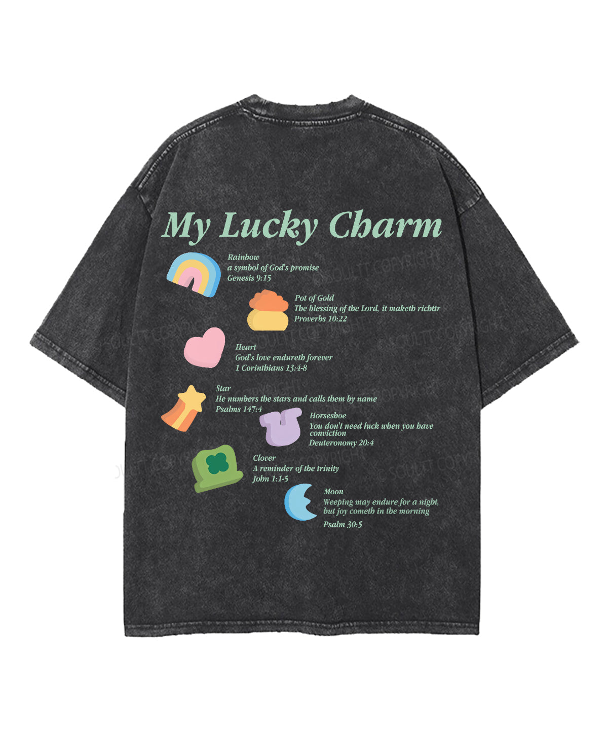 My Lucky Charm Double Sided Unisex Washed Christian T-shirt Hoodie, Sweatshirt | CiraTrend.com (Image 5)