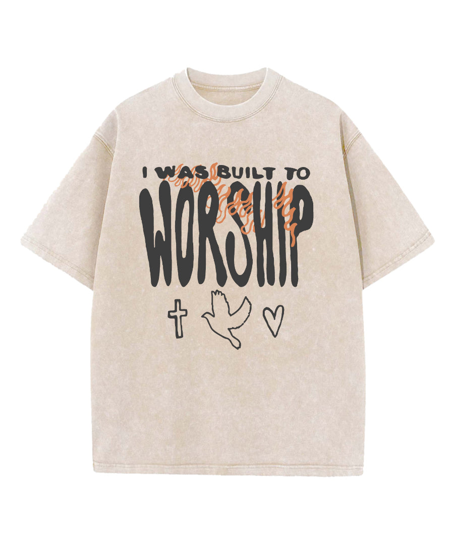 I Was Built To Worship Washed Christian T-shirt Hoodie, Sweatshirt | CiraTrend.com (Image 5)