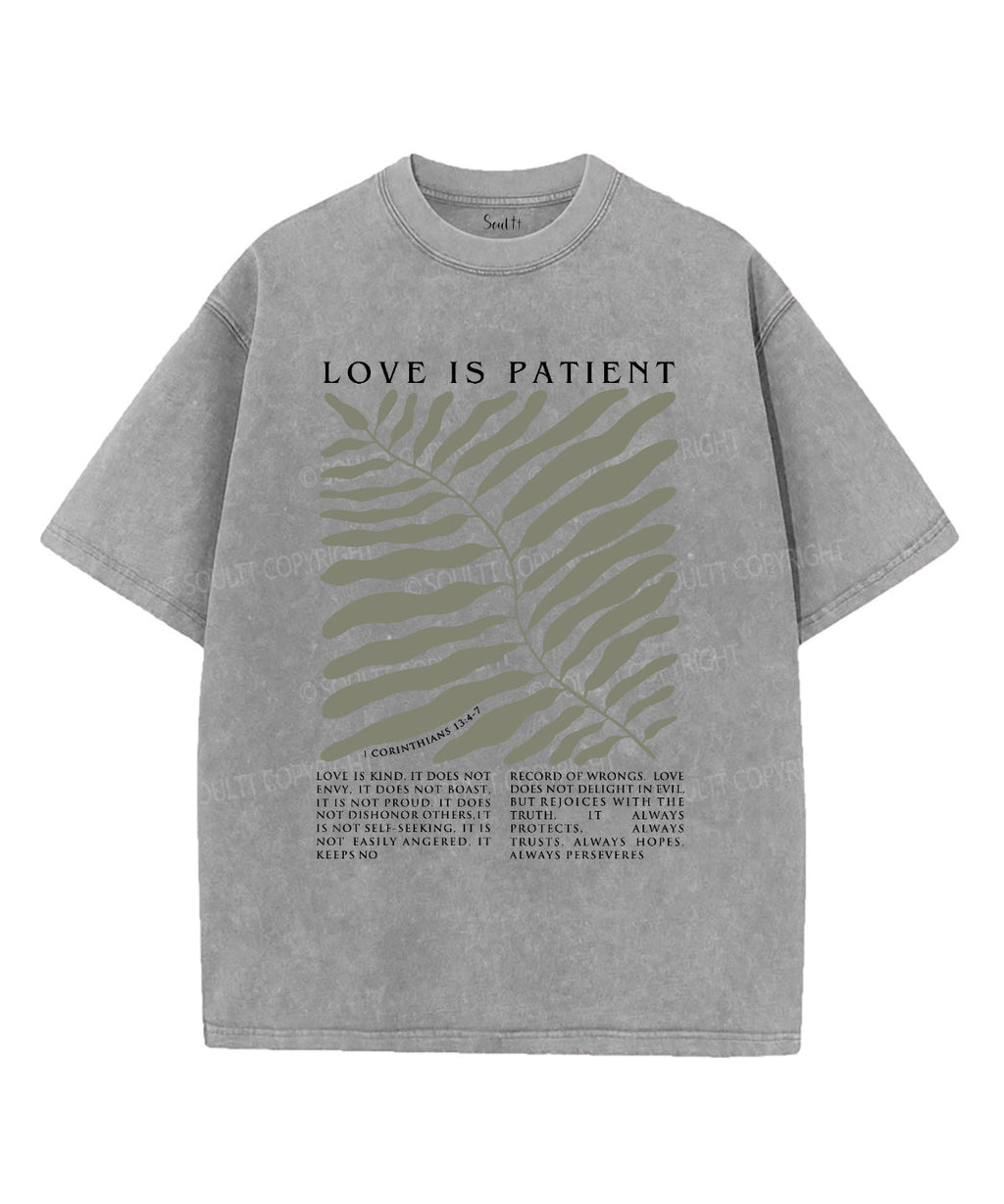 Love Is Patient Washed Christian T-shirt Hoodie, Sweatshirt | CiraTrend.com (Image 4)