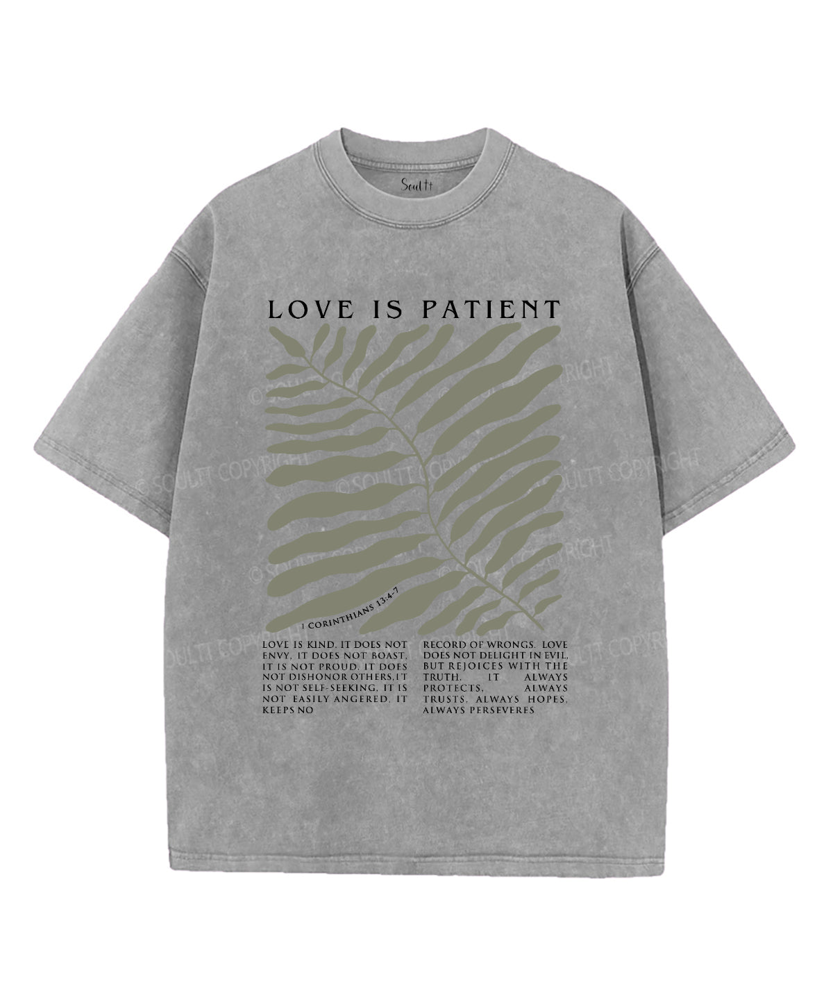 Love Is Patient Washed Christian T-shirt Hoodie, Sweatshirt | CiraTrend.com (Image 4)