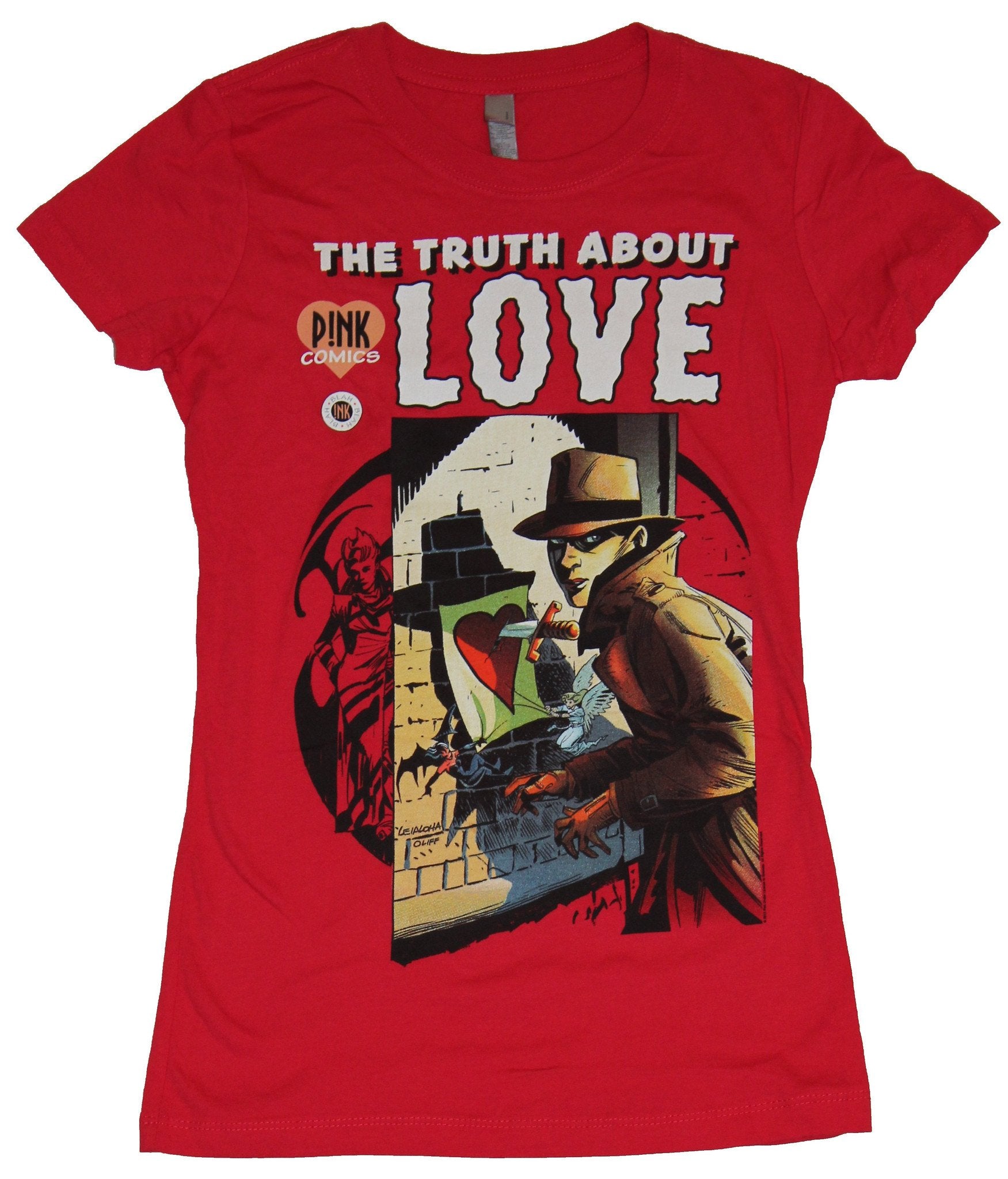Pink Girls Juniors  T-Shirt - The Truth about Love Comic Cover Image Hoodie, Sweatshirt | CiraTrend.com