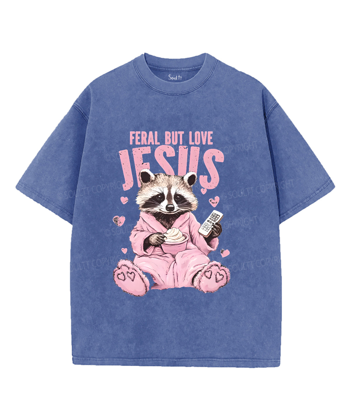 Feral but Love Jesus Unisex Washed Christian T-shirt Hoodie, Sweatshirt | CiraTrend.com (Image 3)