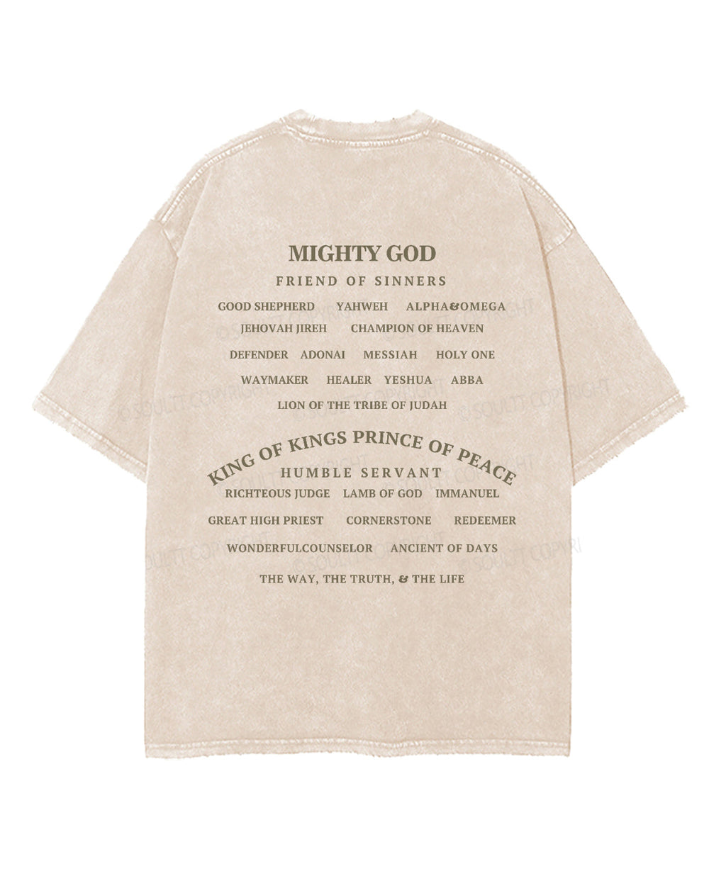 Mighty God Double Sided Washed Christian T-shirt Hoodie, Sweatshirt | CiraTrend.com (Image 3)