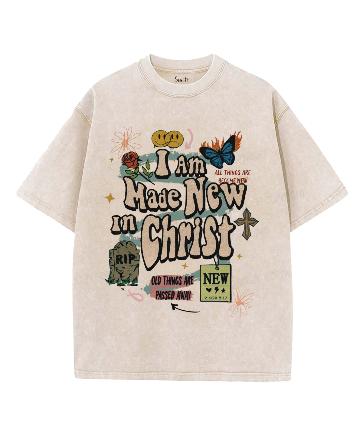 I Am Made New Christ Washed Christian T-Shirts, Hoodie, Sweatshirt