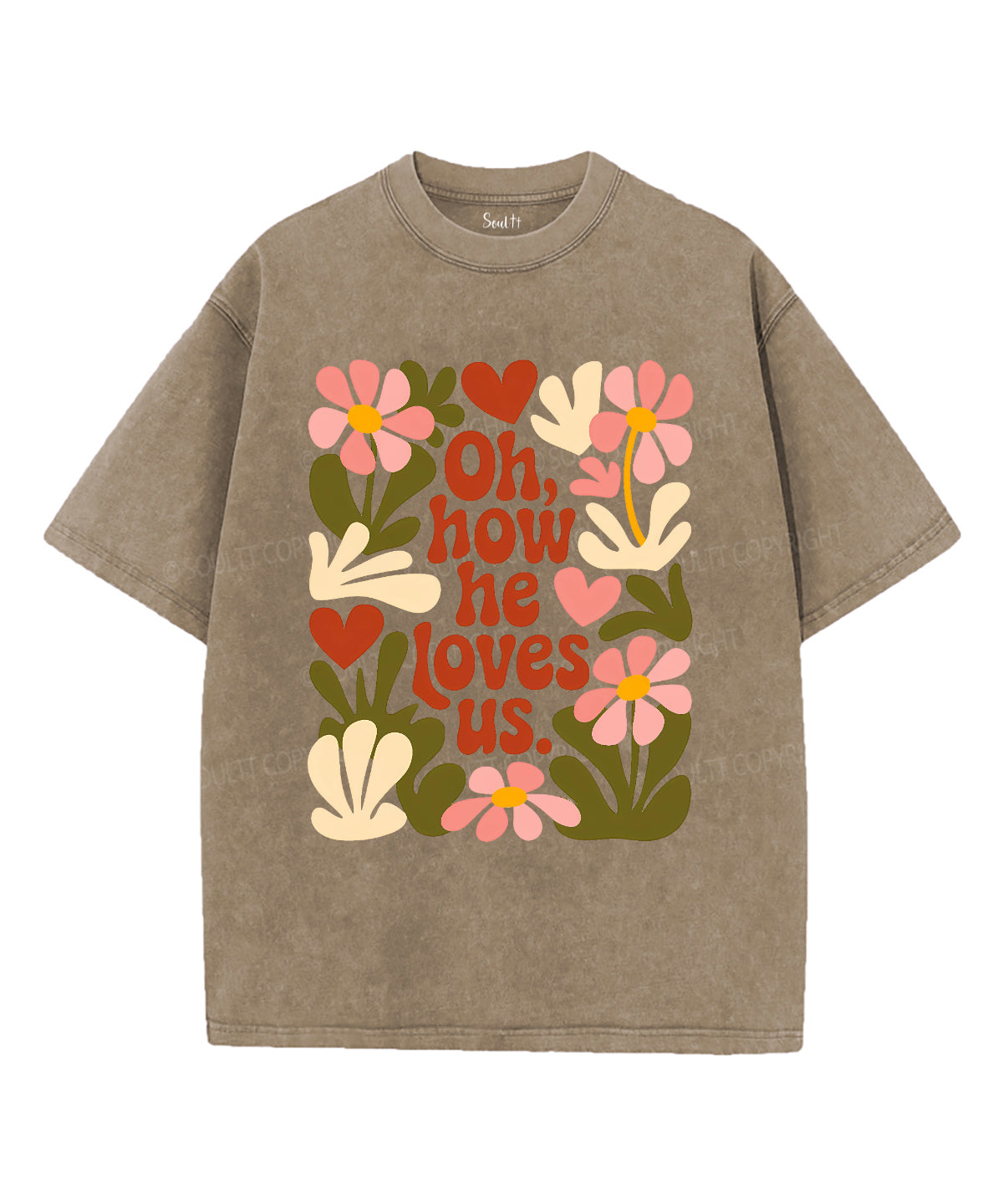How He Loves Us Washed Christian Style001 T-Shirts, Hoodie, Sweatshirt