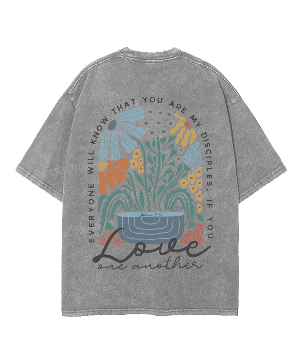 Love One Another Double Sided Unisex Washed Christian T-shirt Hoodie, Sweatshirt | CiraTrend.com (Image 5)