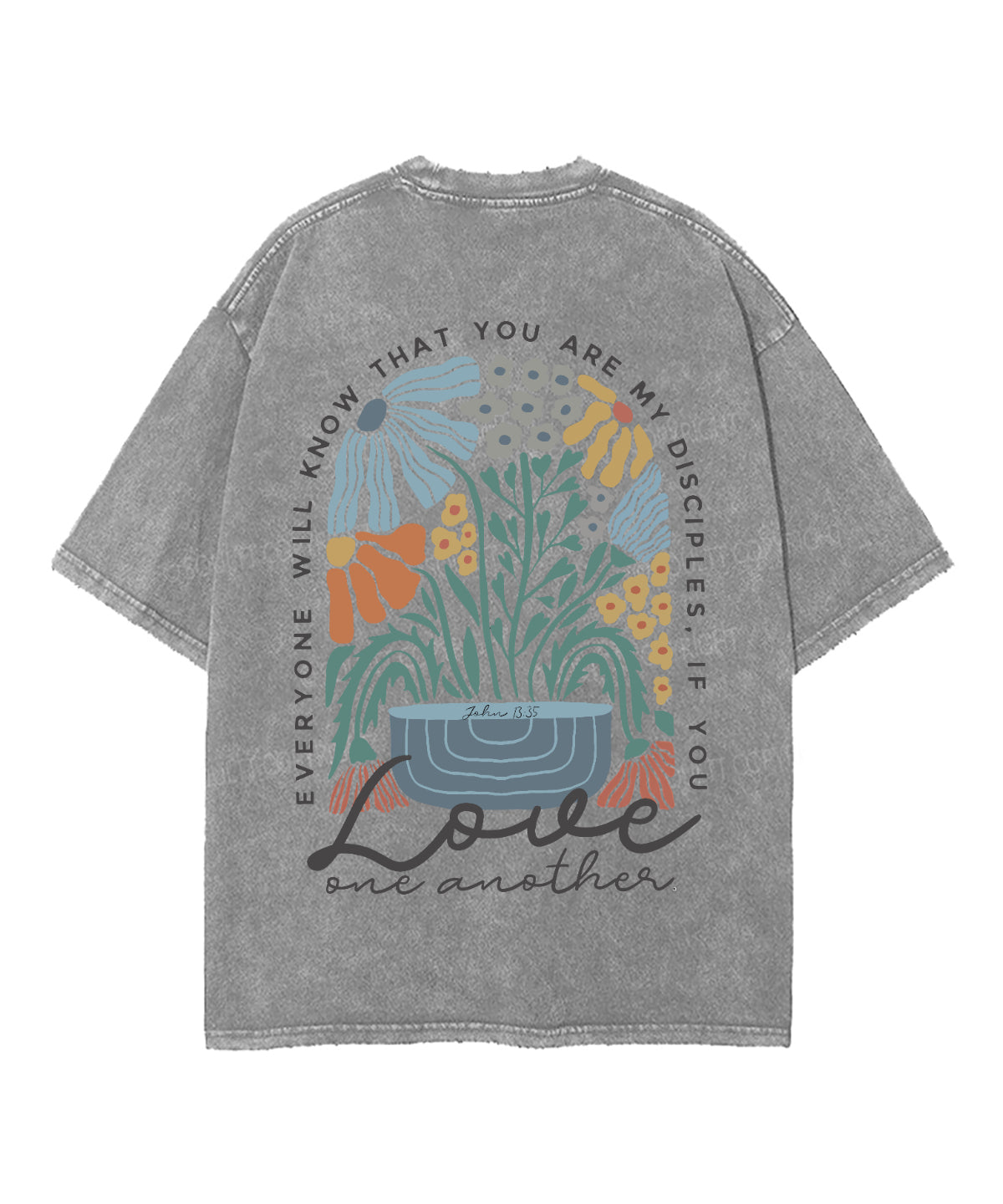 Love One Another Double Sided Unisex Washed Christian T-shirt Hoodie, Sweatshirt | CiraTrend.com (Image 5)