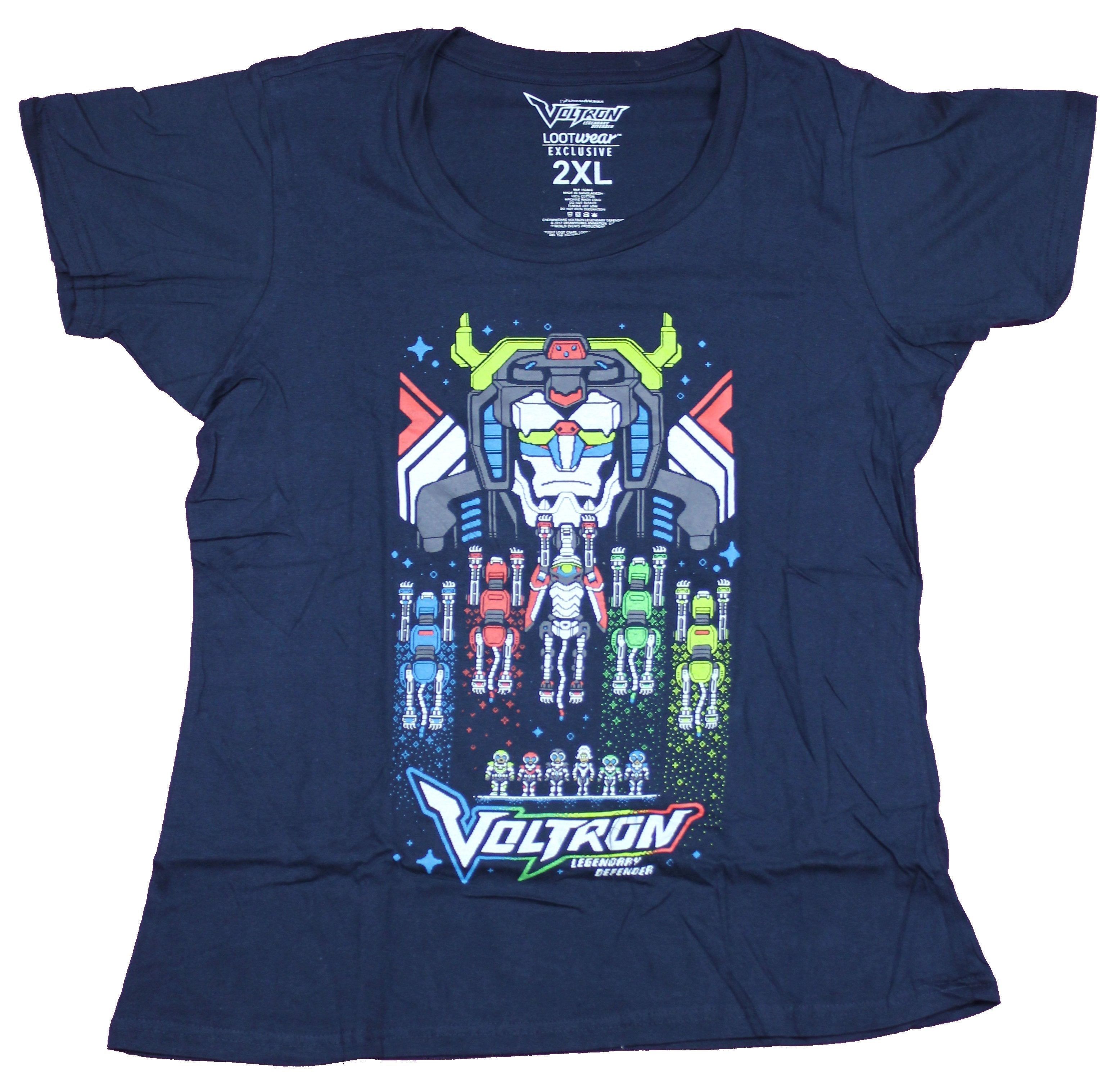 Voltron Girls Juniors T-Shirt- 8-Bit Style Lions & Team Image Hoodie, Sweatshirt | CiraTrend.com