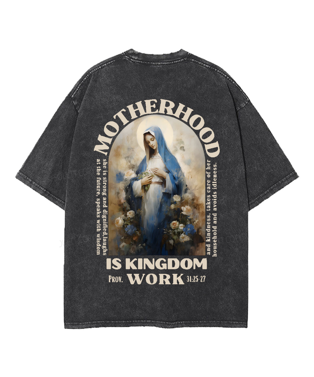 Motherhood is Kingdom Work Double Sided Unisex Washed Christian T-shirt Style002 Hoodie, Sweatshirt | CiraTrend.com (Image 3)