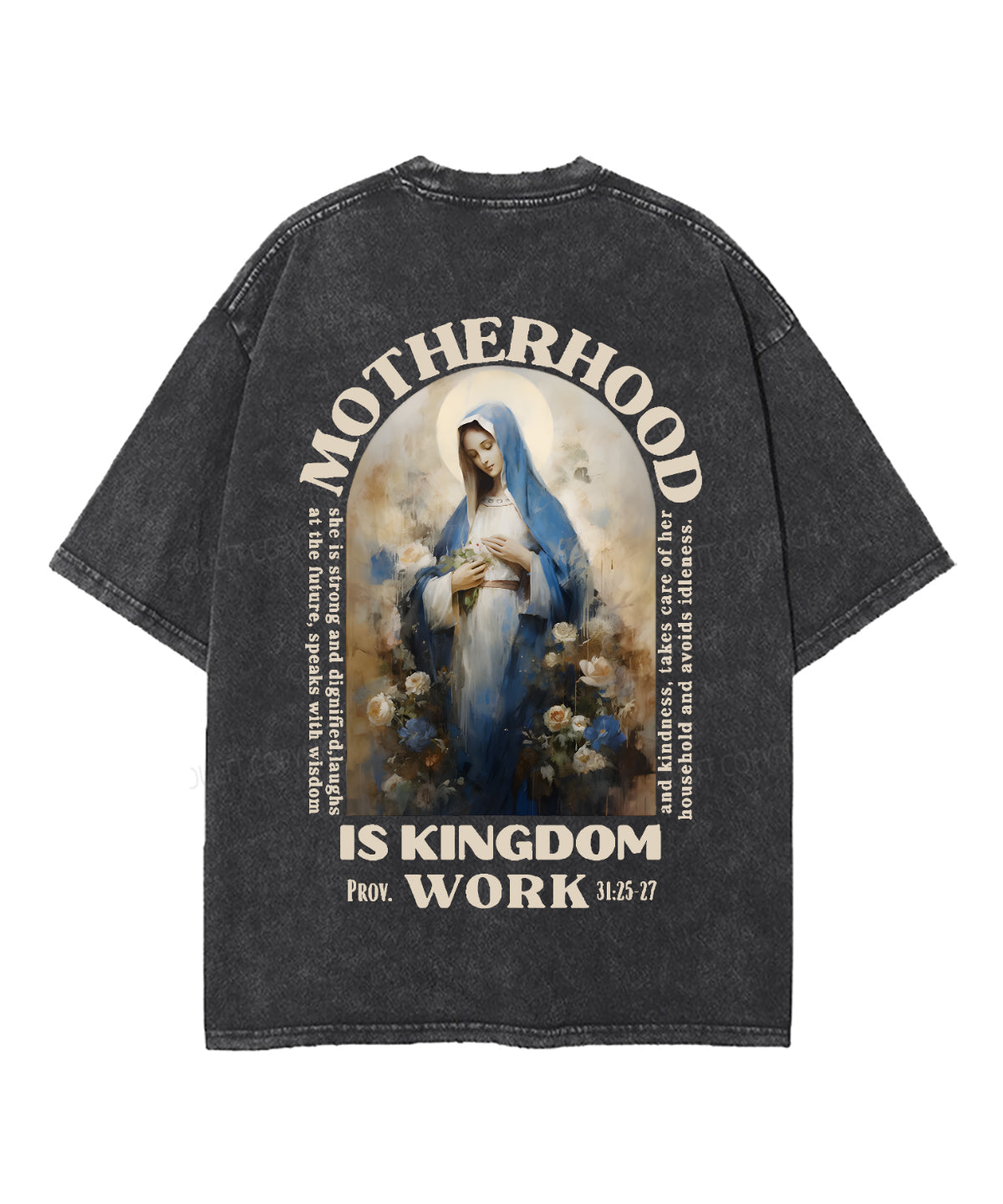Motherhood is Kingdom Work Double Sided Unisex Washed Christian T-shirt Style002 Hoodie, Sweatshirt | CiraTrend.com (Image 3)