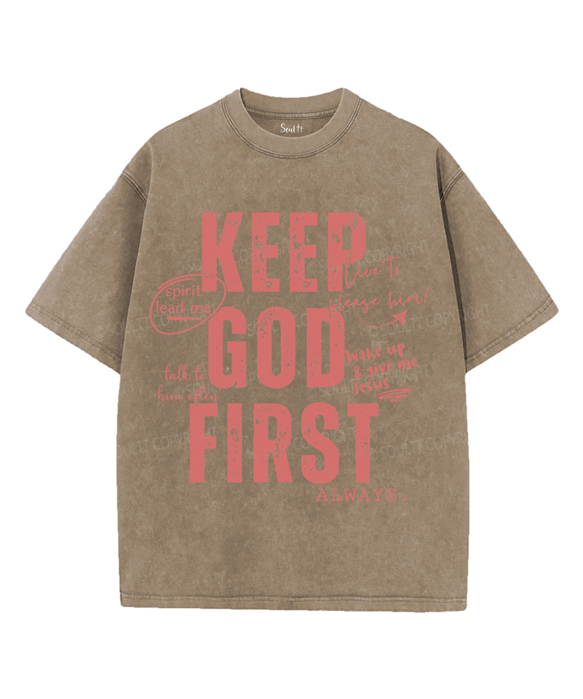 Keep God First Washed Christian T-Shirts, Hoodie, Sweatshirt