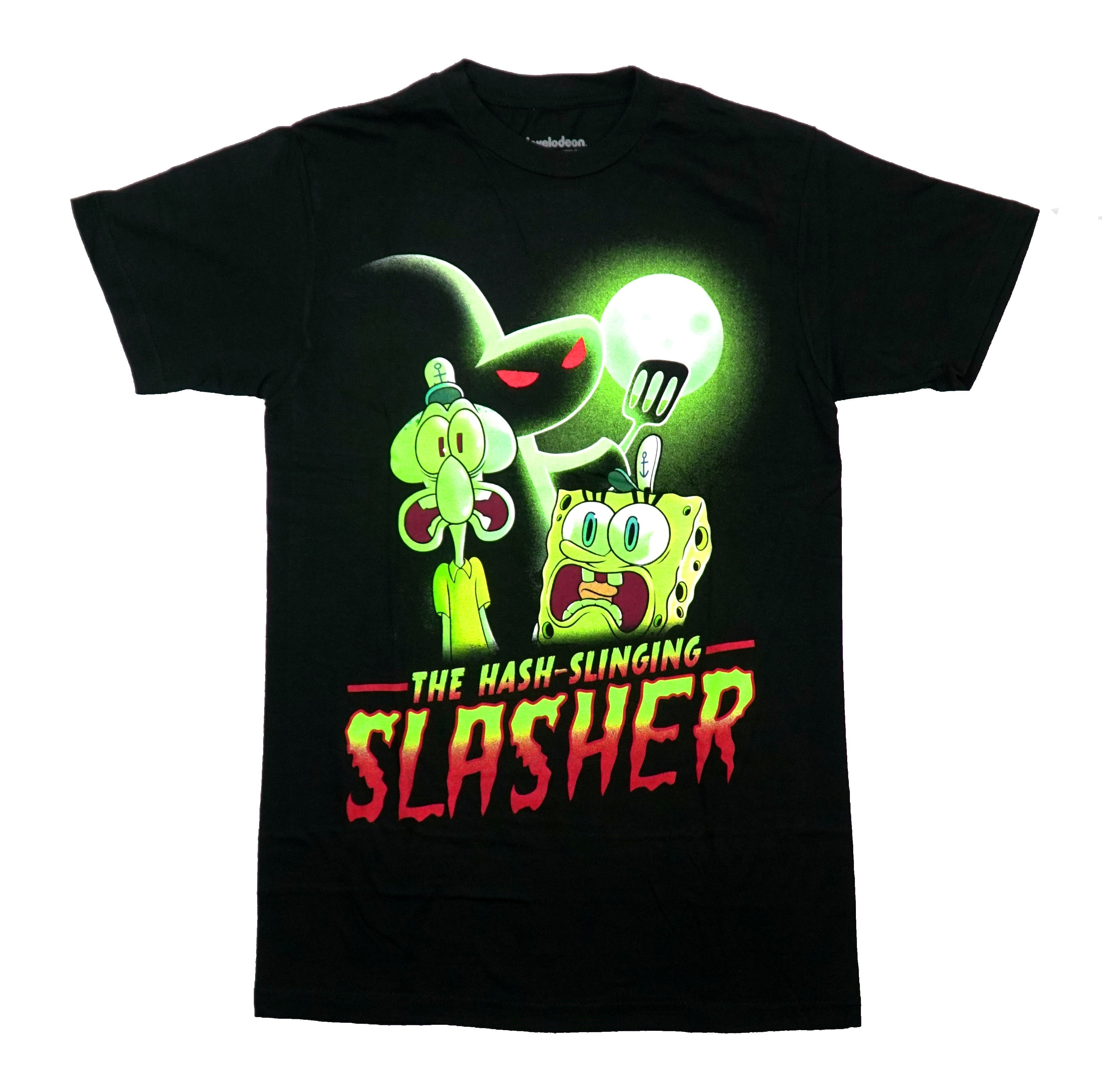 Spongbob Squarepants Mens T-Shirt - The Hash-Slinging Slasher Neon Green Hoodie, Sweatshirt | CiraTrend.com