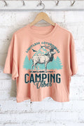 Camping Vibes Deer Graphic Long Crop Top