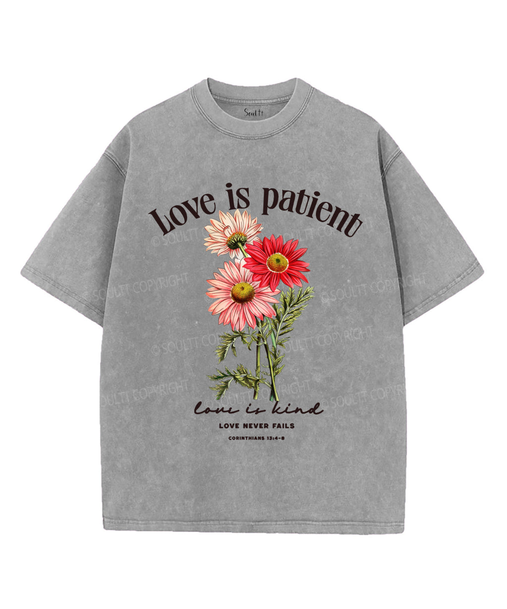 Love Is Patient Unisex Washed Christian T-shirt Hoodie, Sweatshirt | CiraTrend.com (Image 3)