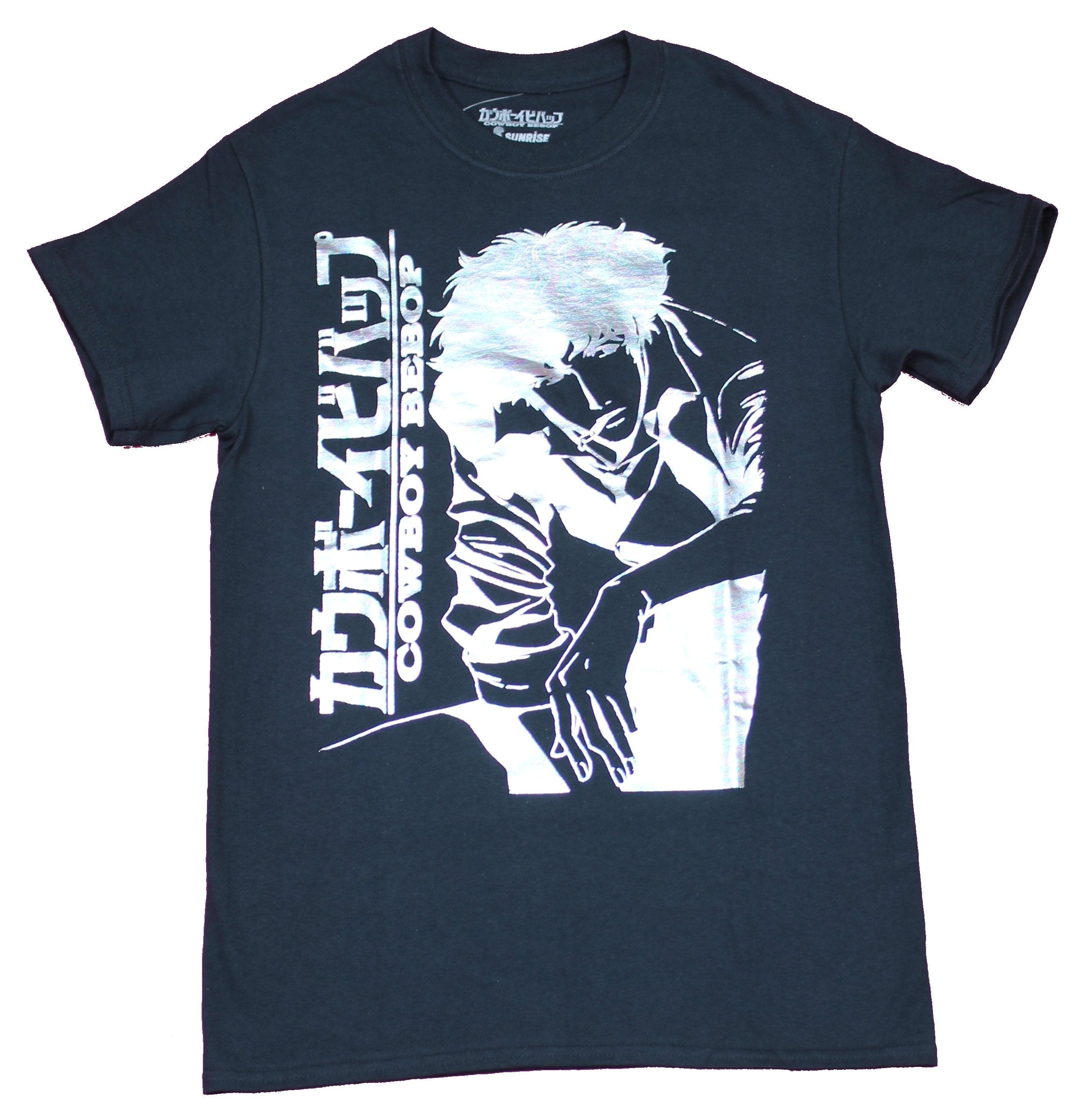 Cowboy Bebop Mens T-Shirt - Spike Spiegel Foil Logo & Kanji Hoodie, Sweatshirt | CiraTrend.com