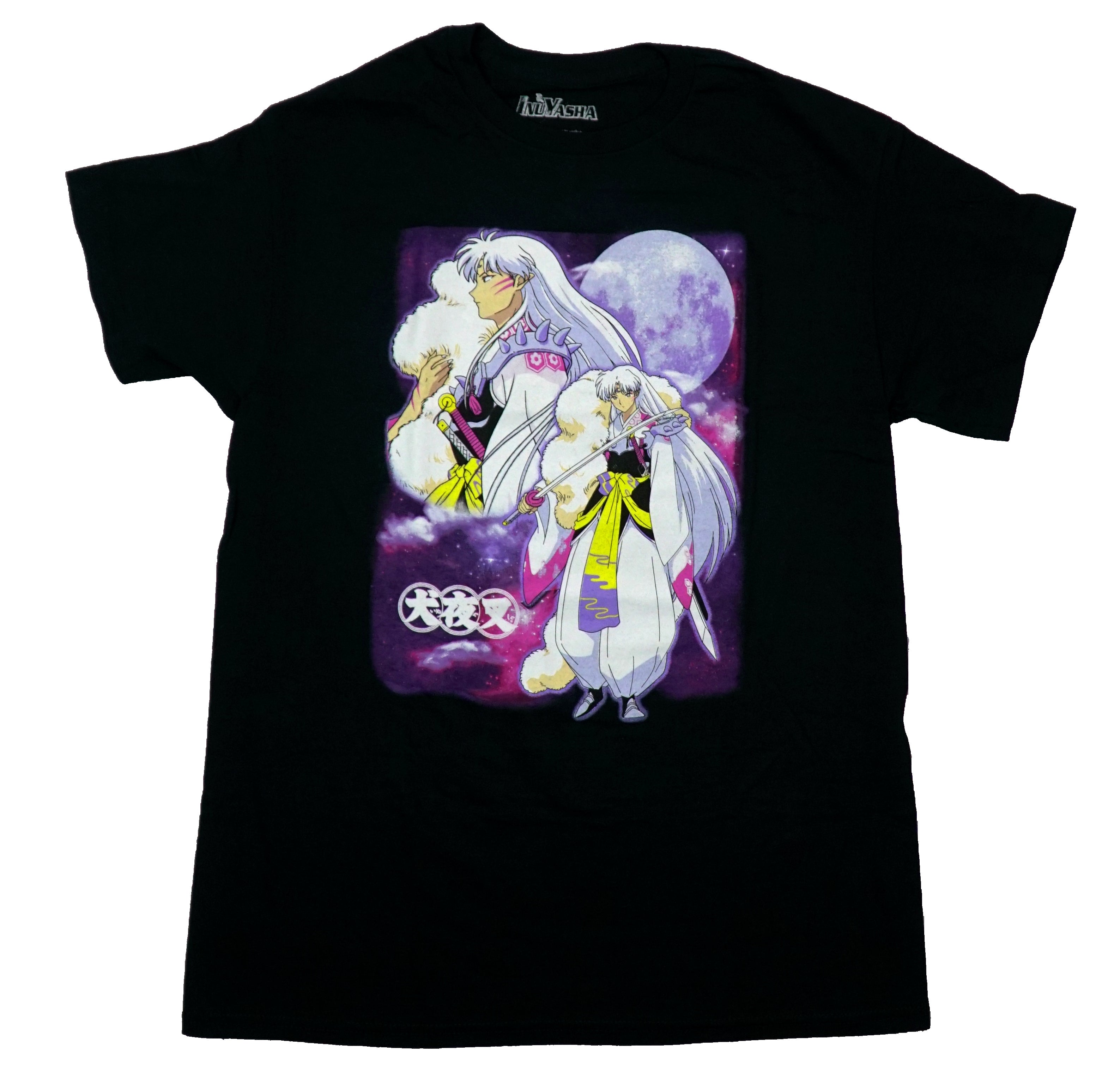 Inuyasha Mens T-Shirt - Sesshomaru 2 Poses Moon Purple Galaxy Background Hoodie, Sweatshirt | CiraTrend.com